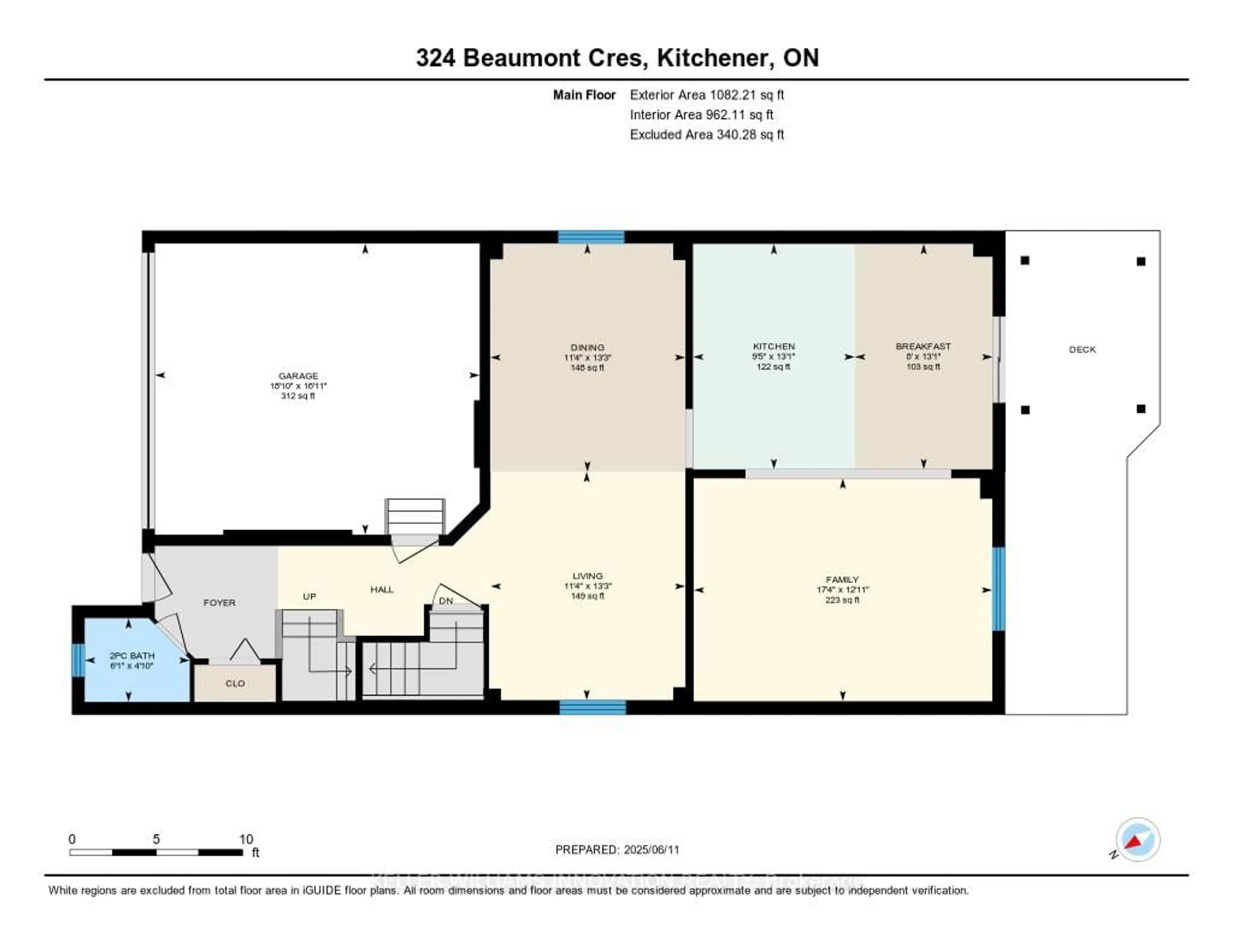 Floor plan for 324 Beaumont Cres, Kitchener Ontario N2A 0A7
