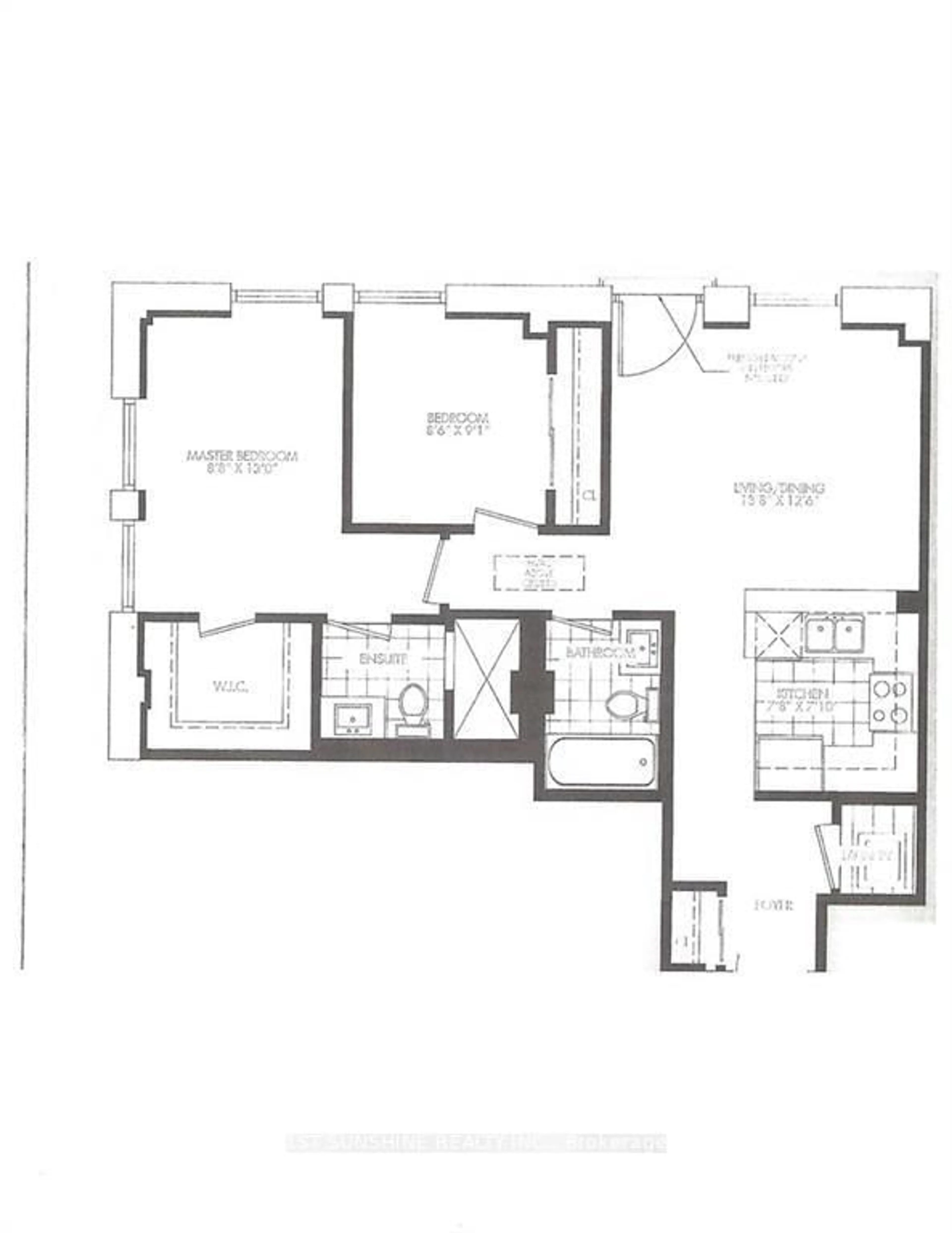 Floor plan for 112 King St #505, Hamilton Ontario L8N 1A8