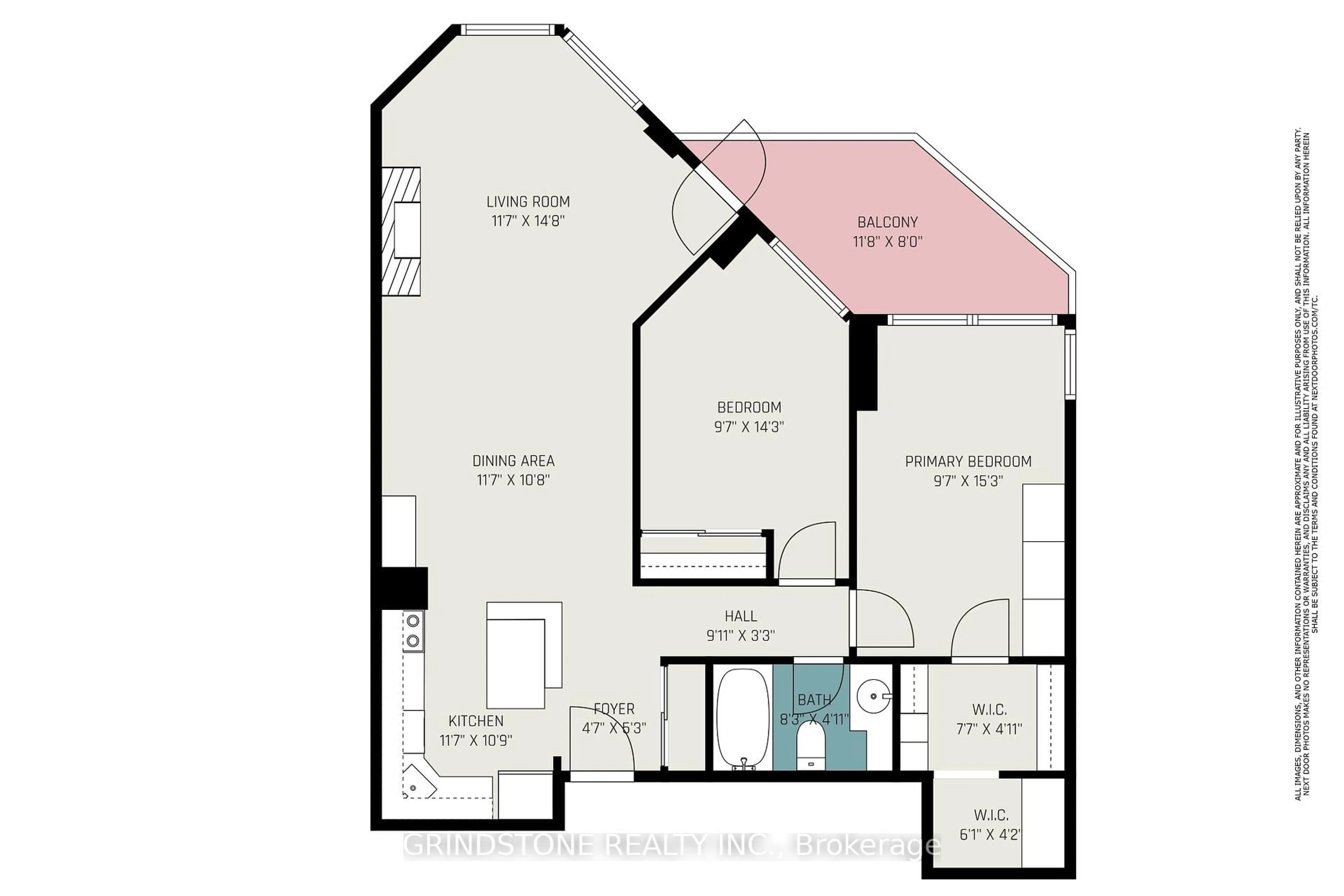 Floor plan for 151 Bay St #1203, Ottawa Ontario K1R 7T2