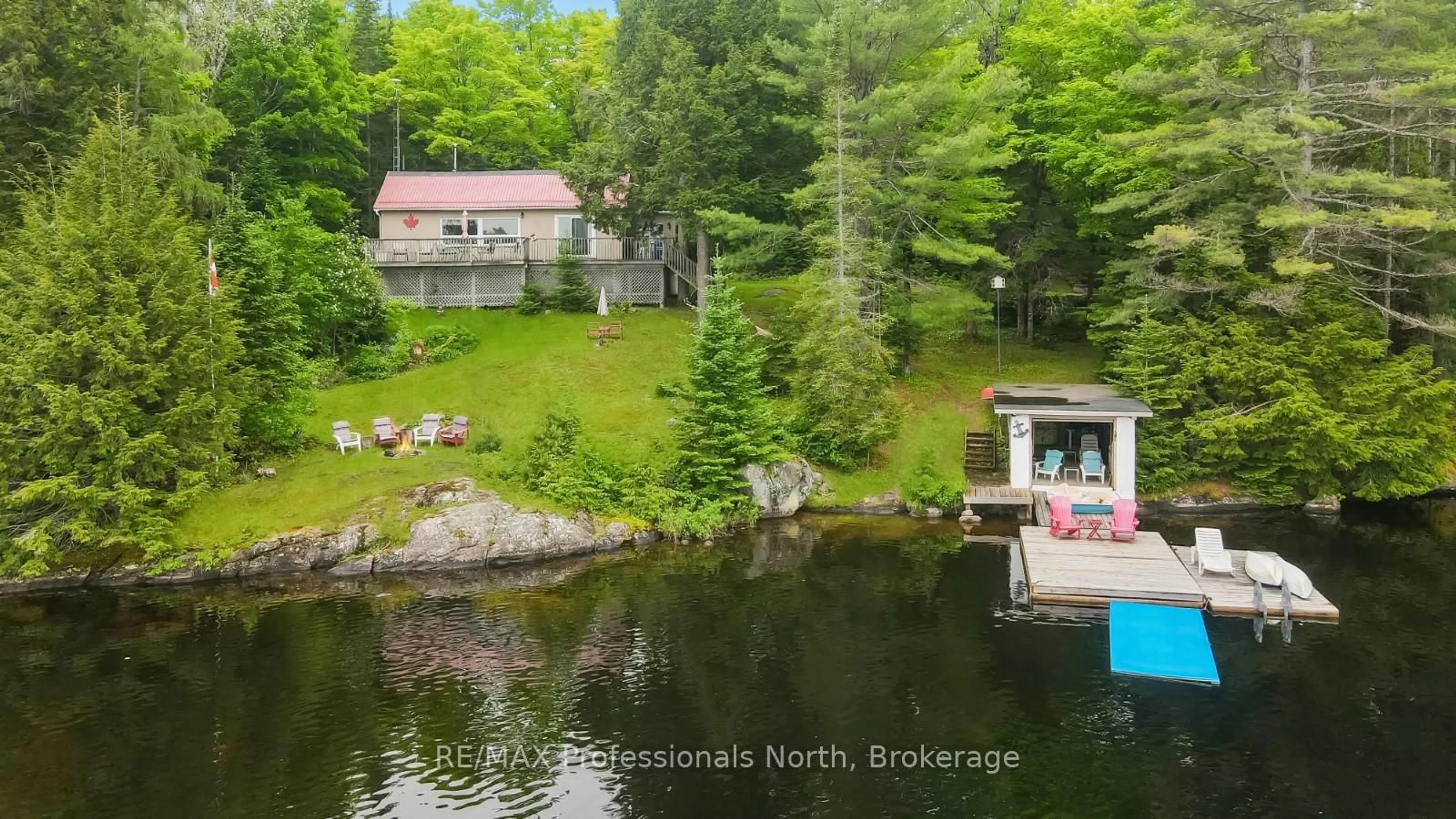 A pic from outside/outdoor area/front of a property/back of a property/a pic from drone, water/lake/river/ocean view for 2598 Glamorgan Rd, Highlands East Ontario K0M 1S0