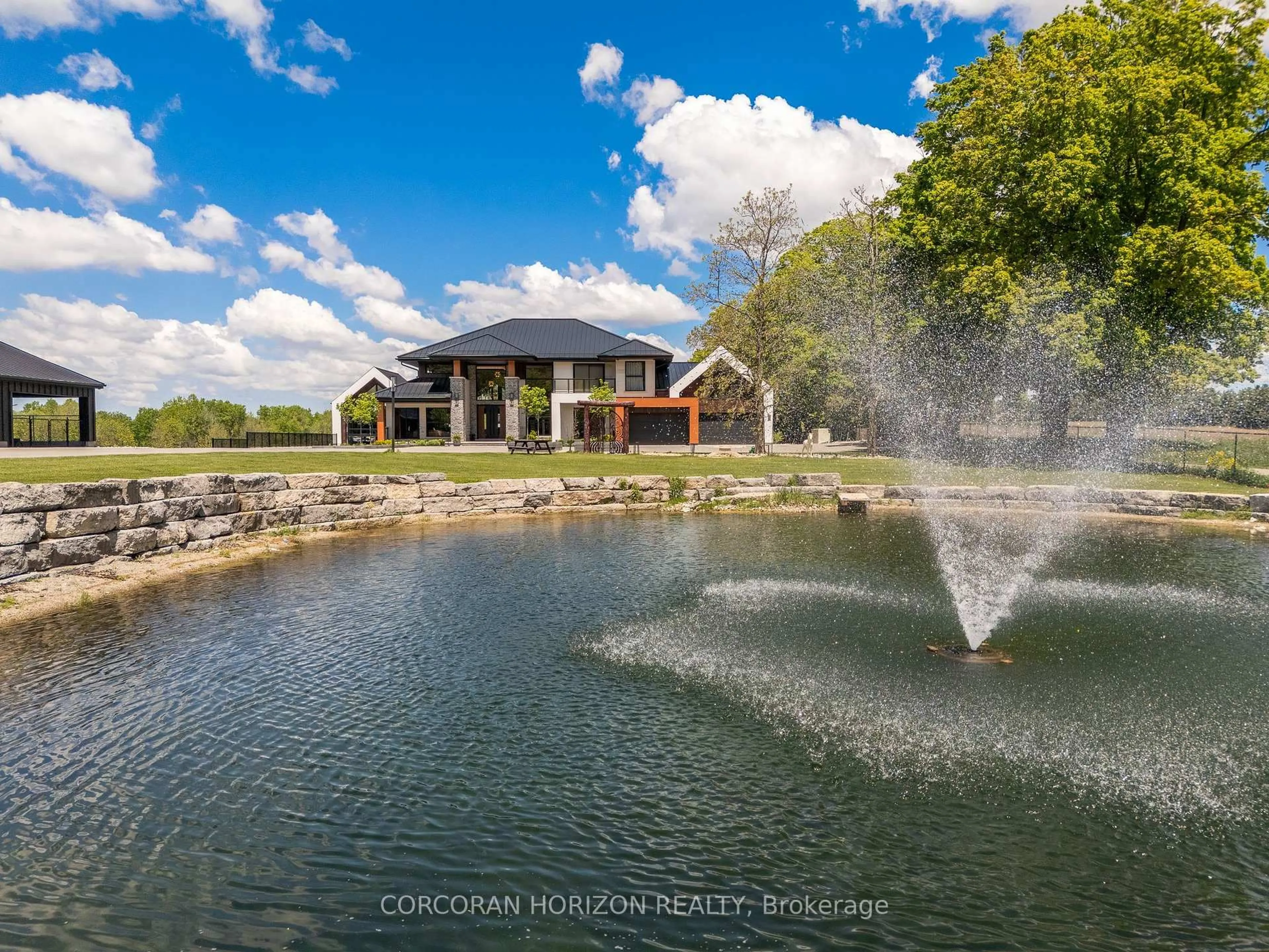 A pic from outside/outdoor area/front of a property/back of a property/a pic from drone, water/lake/river/ocean view for 6576 Wellington County Rd 34, Puslinch Ontario N3C 2V4