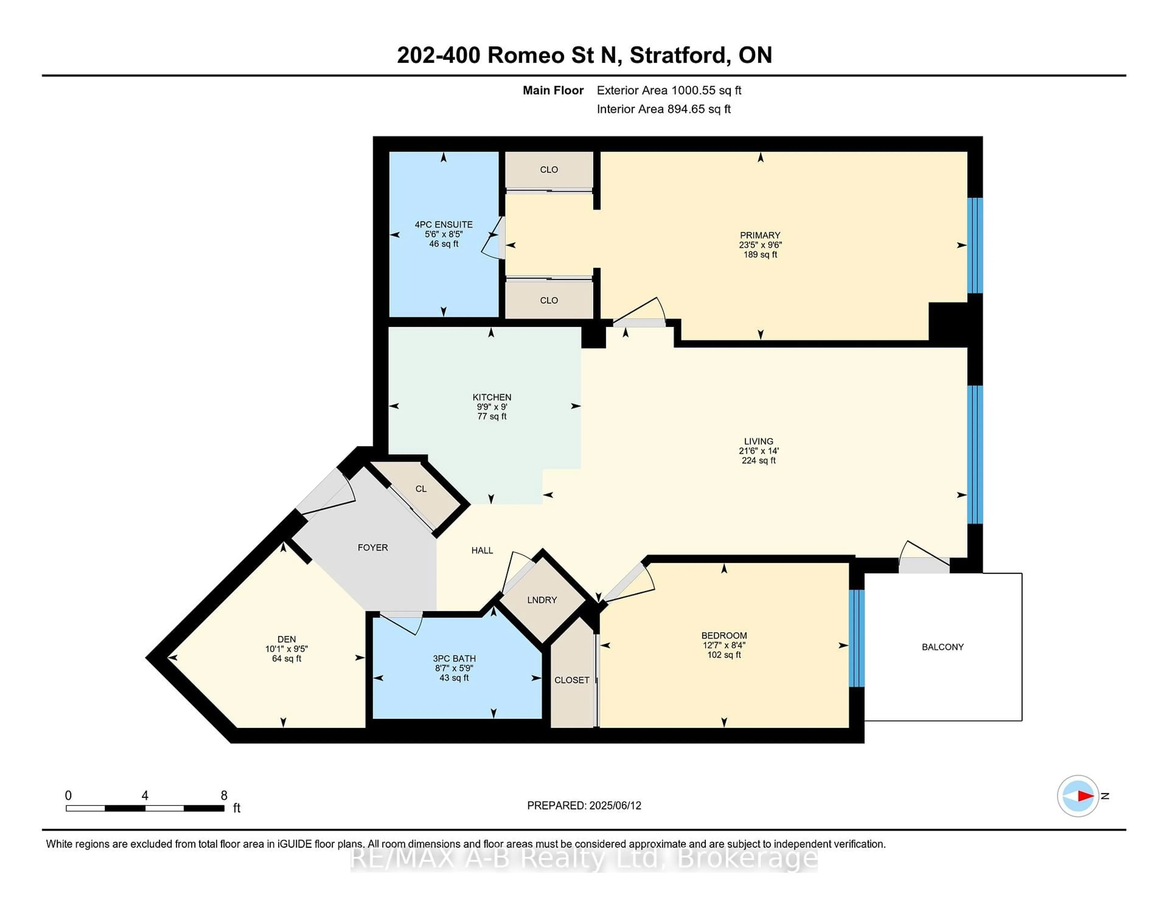 Floor plan for 400 Romeo St #202, Stratford Ontario N5A 0A2