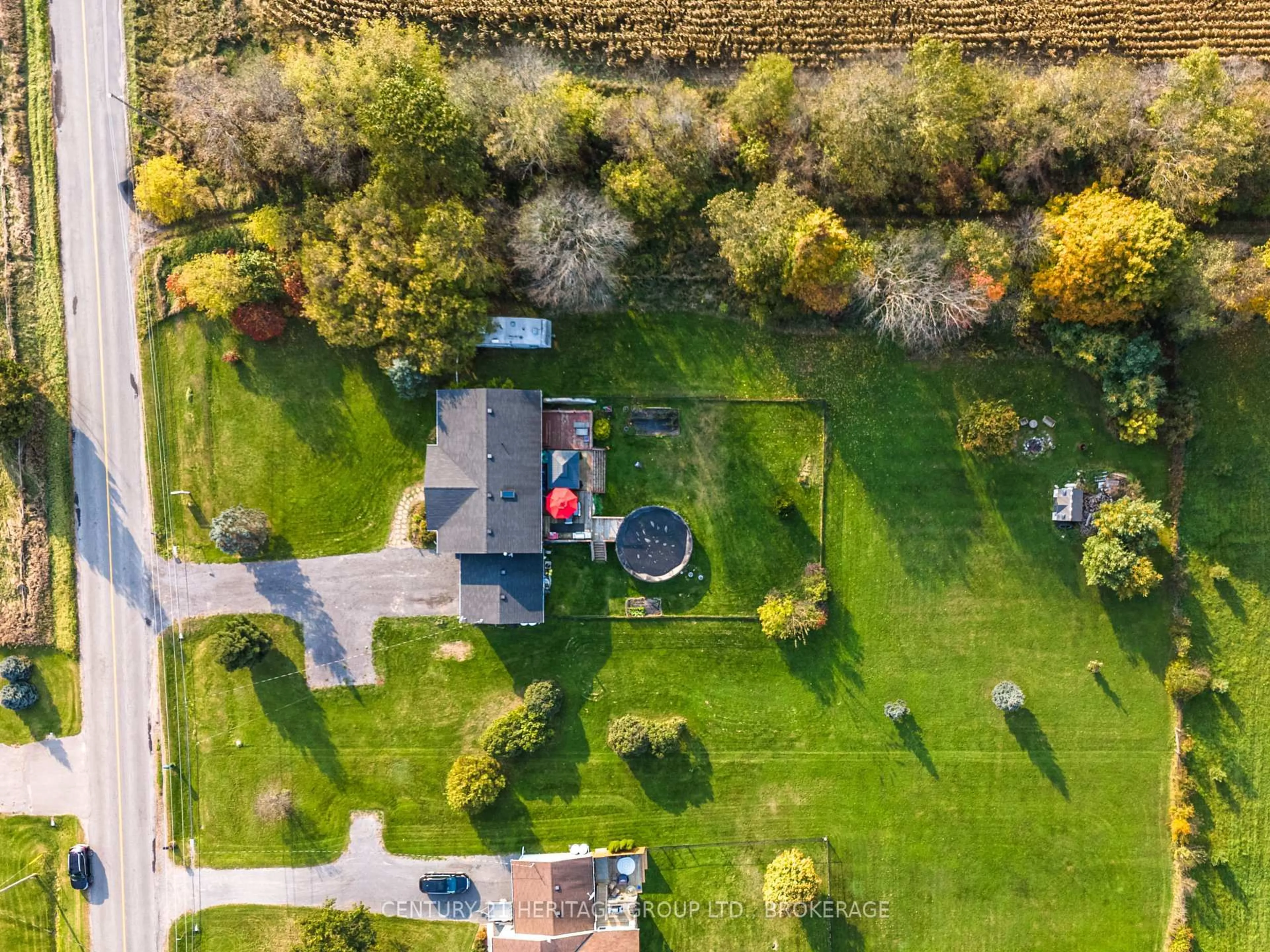 A pic from outside/outdoor area/front of a property/back of a property/a pic from drone, street for 4342 Colebrook Rd, Harrowsmith Ontario K0H 1V0