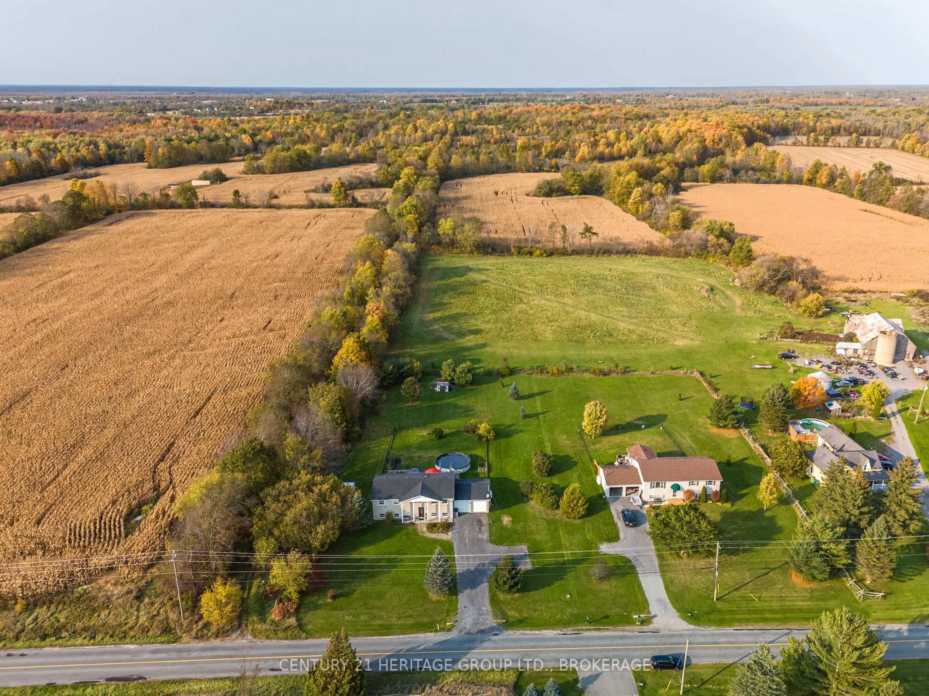 A pic from outside/outdoor area/front of a property/back of a property/a pic from drone, street for 4342 Colebrook Rd, Harrowsmith Ontario K0H 1V0