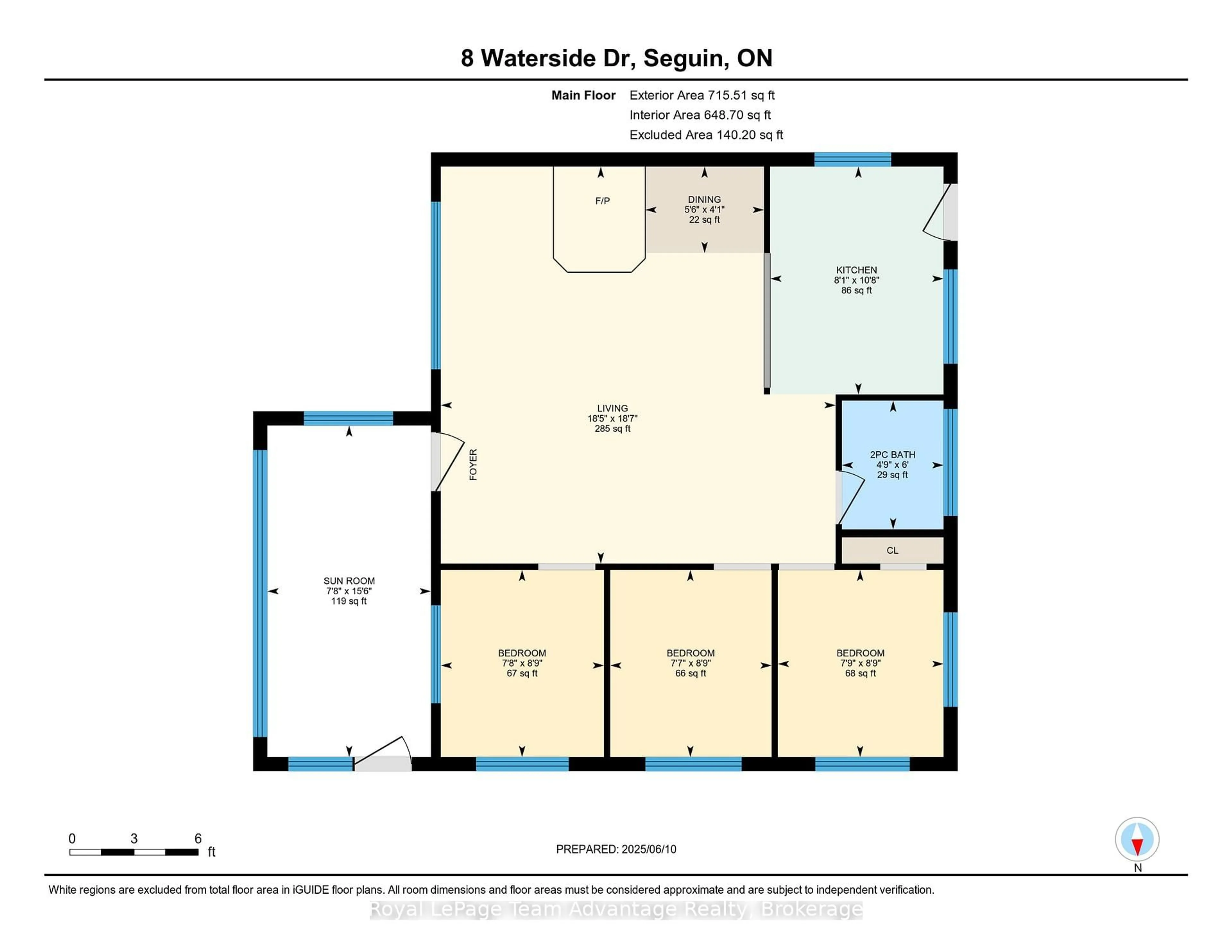 Floor plan for 8 Waterside Dr, Seguin Ontario P2A 0B6
