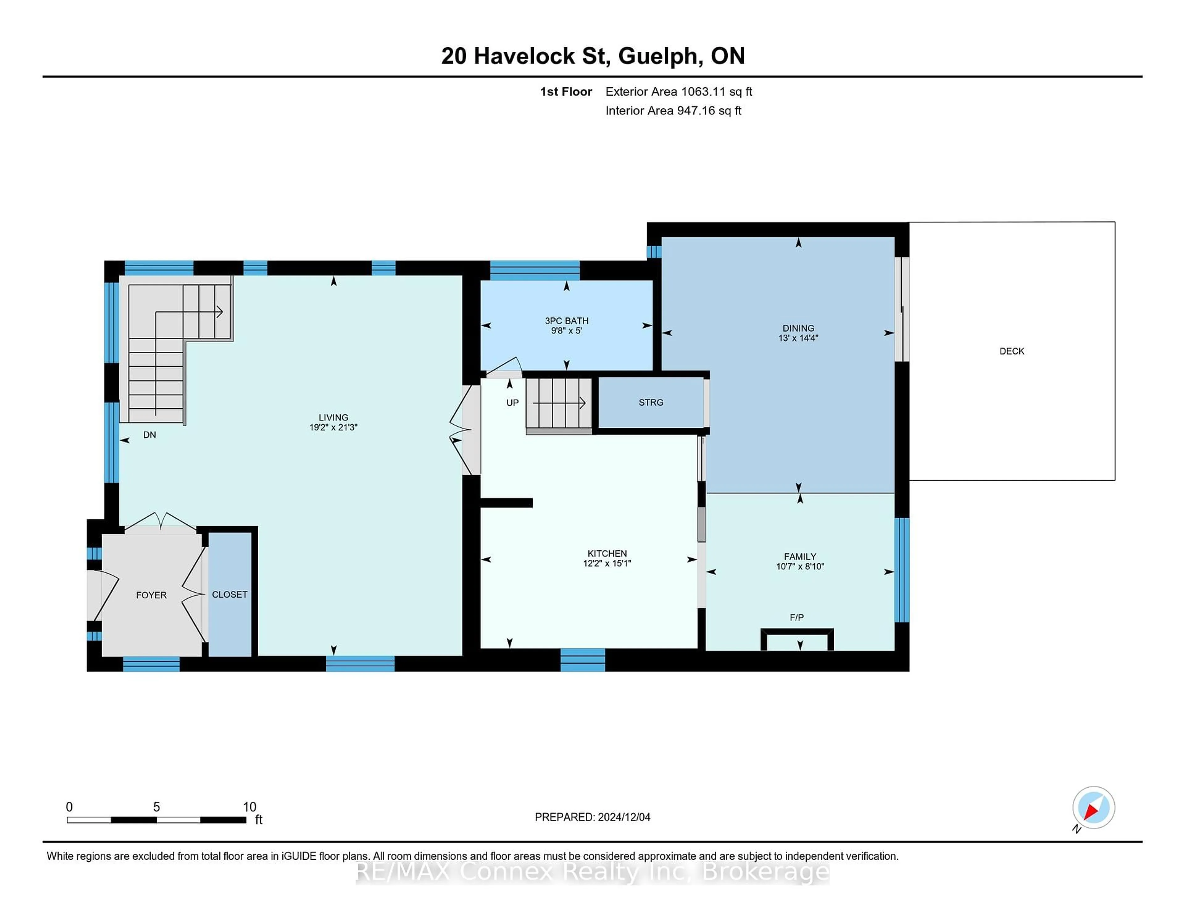 Floor plan for 20 Havelock St, Guelph Ontario N1E 4G5