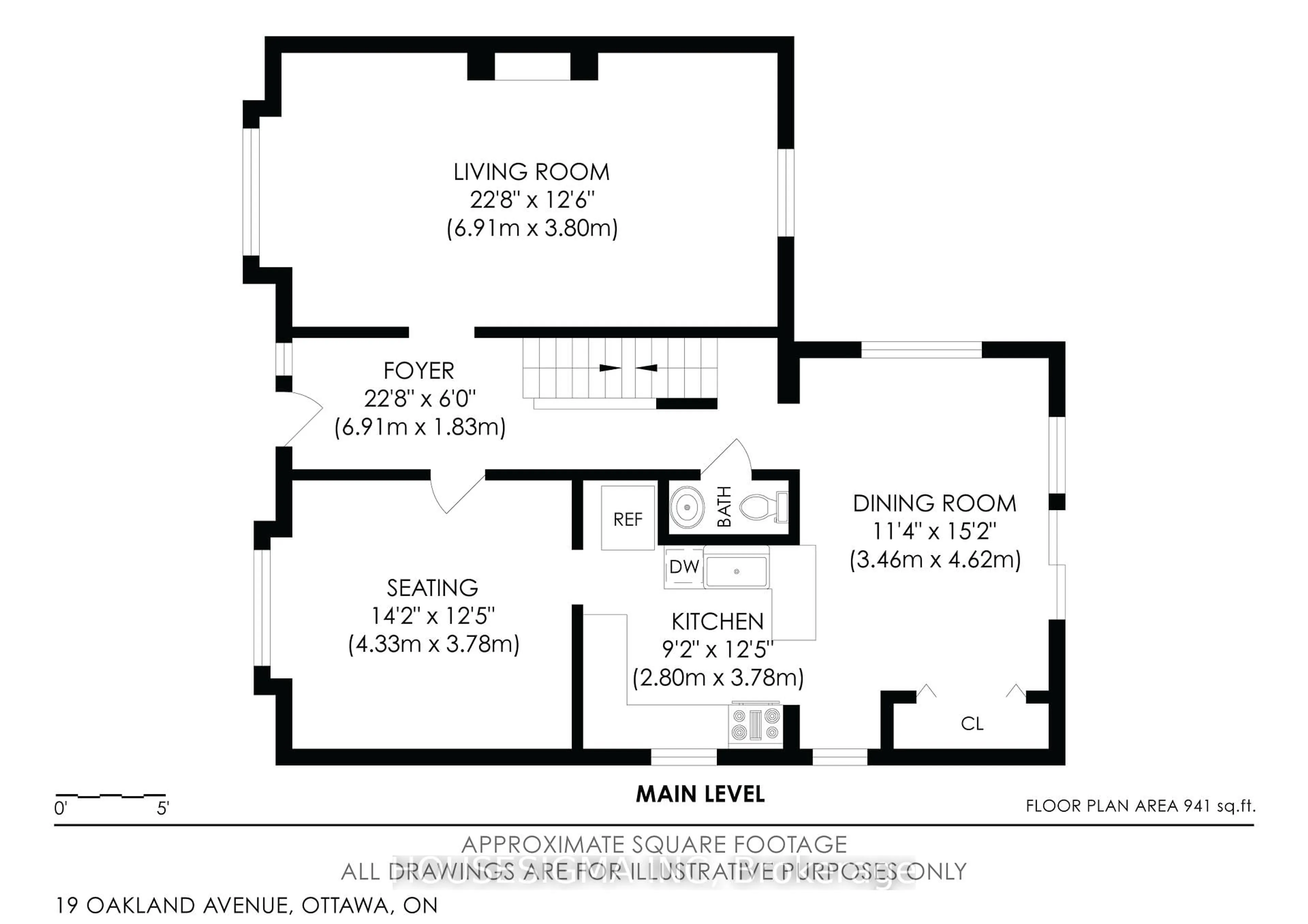 Floor plan for 19 Oakland Ave, Ottawa Ontario K1S 2T1