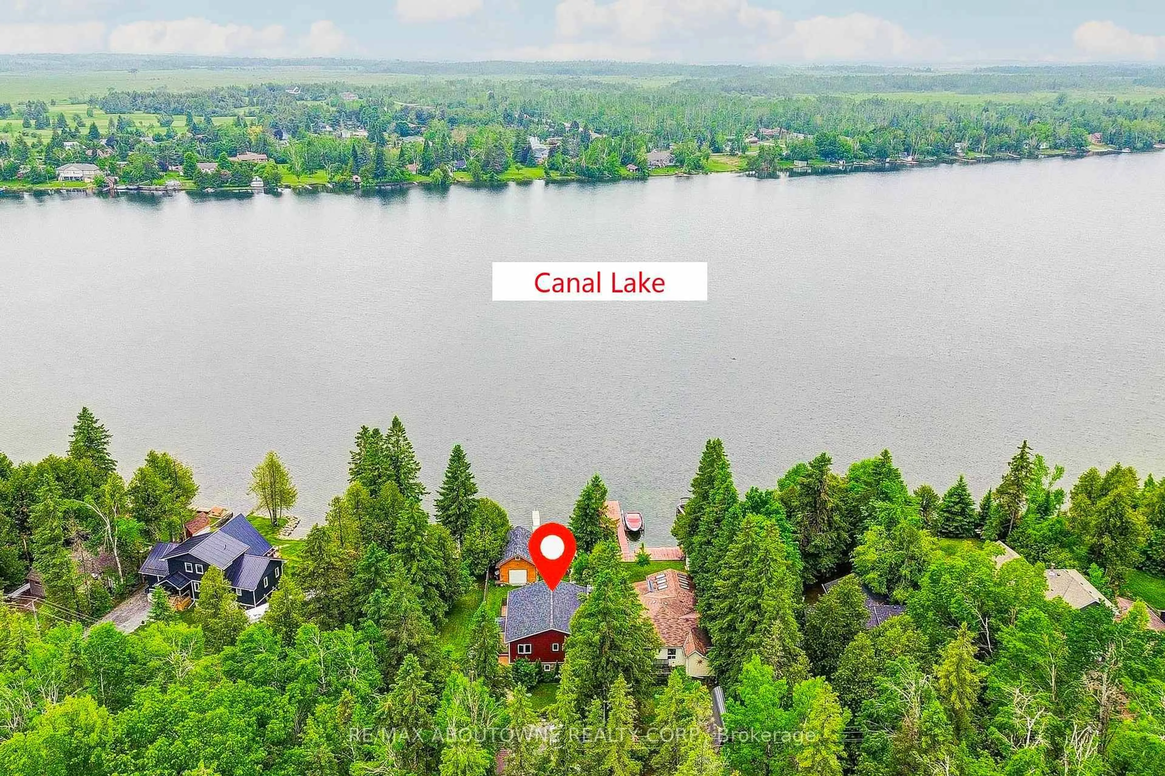 A pic from outside/outdoor area/front of a property/back of a property/a pic from drone, water/lake/river/ocean view for 87 Paradise Rd, Kawartha Lakes Ontario K0M 1B0