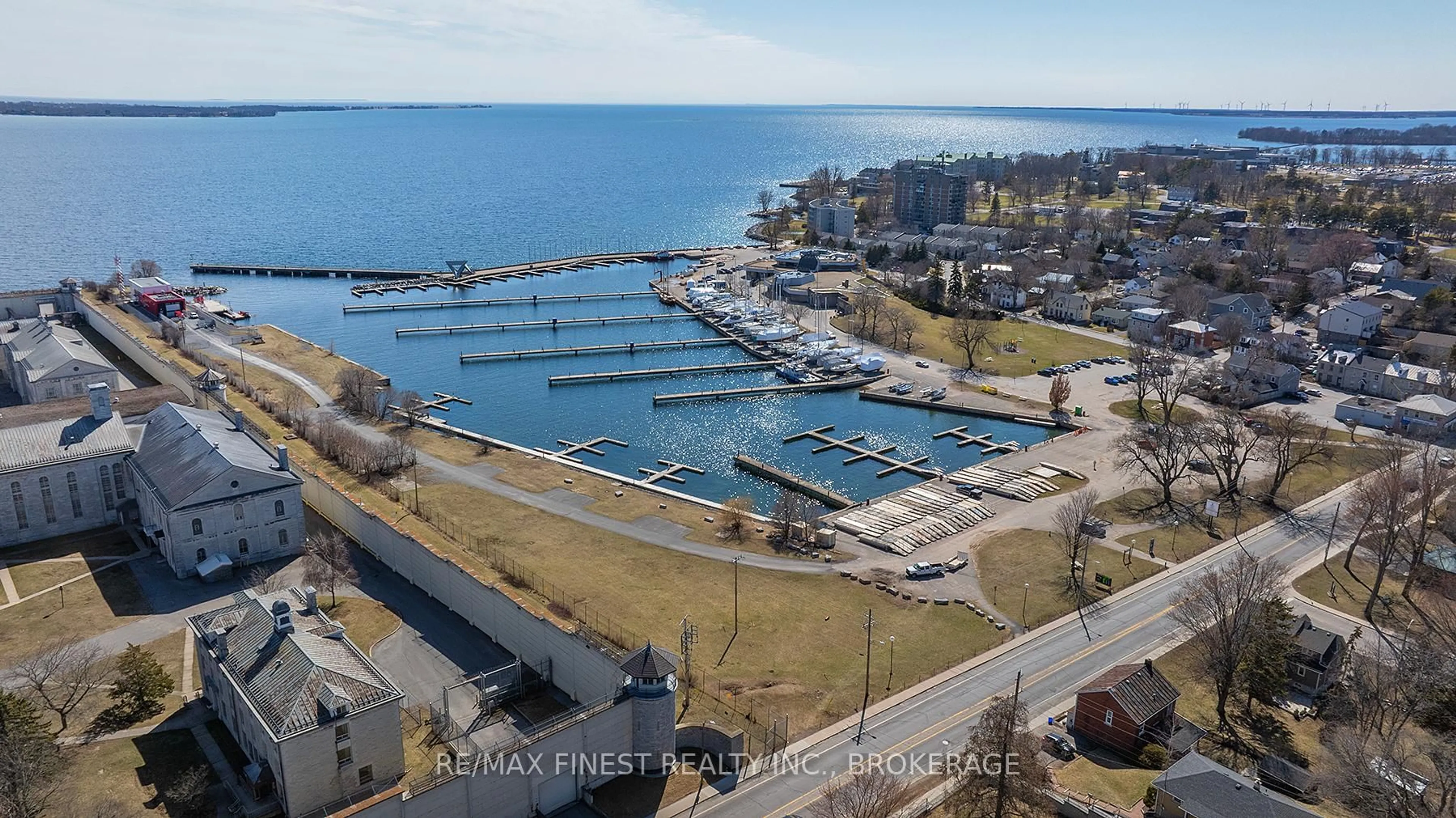 A pic from outside/outdoor area/front of a property/back of a property/a pic from drone, water/lake/river/ocean view for 589 King St, Kingston Ontario K7M 2E6