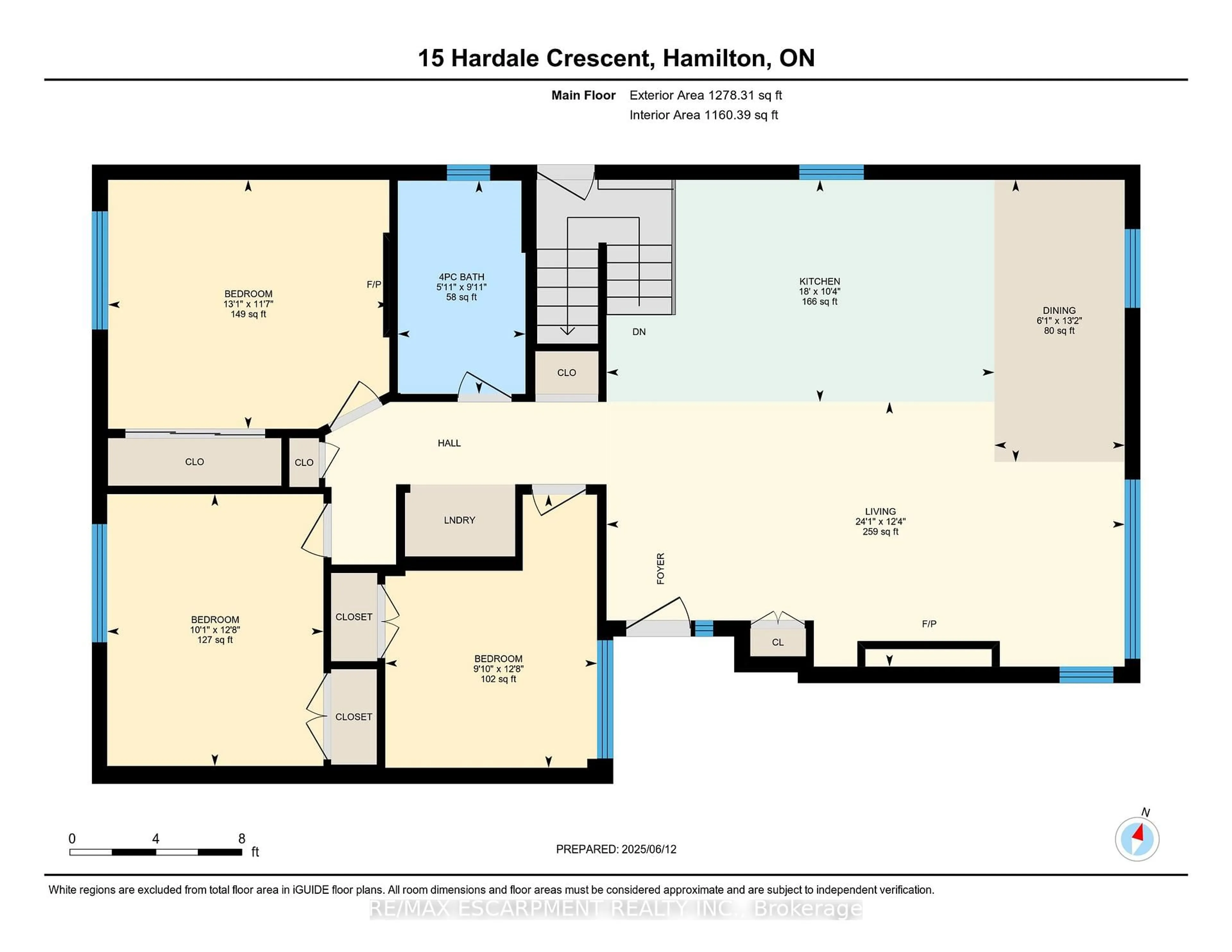 Floor plan for 15 Hardale Cres, Hamilton Ontario L8T 1X7