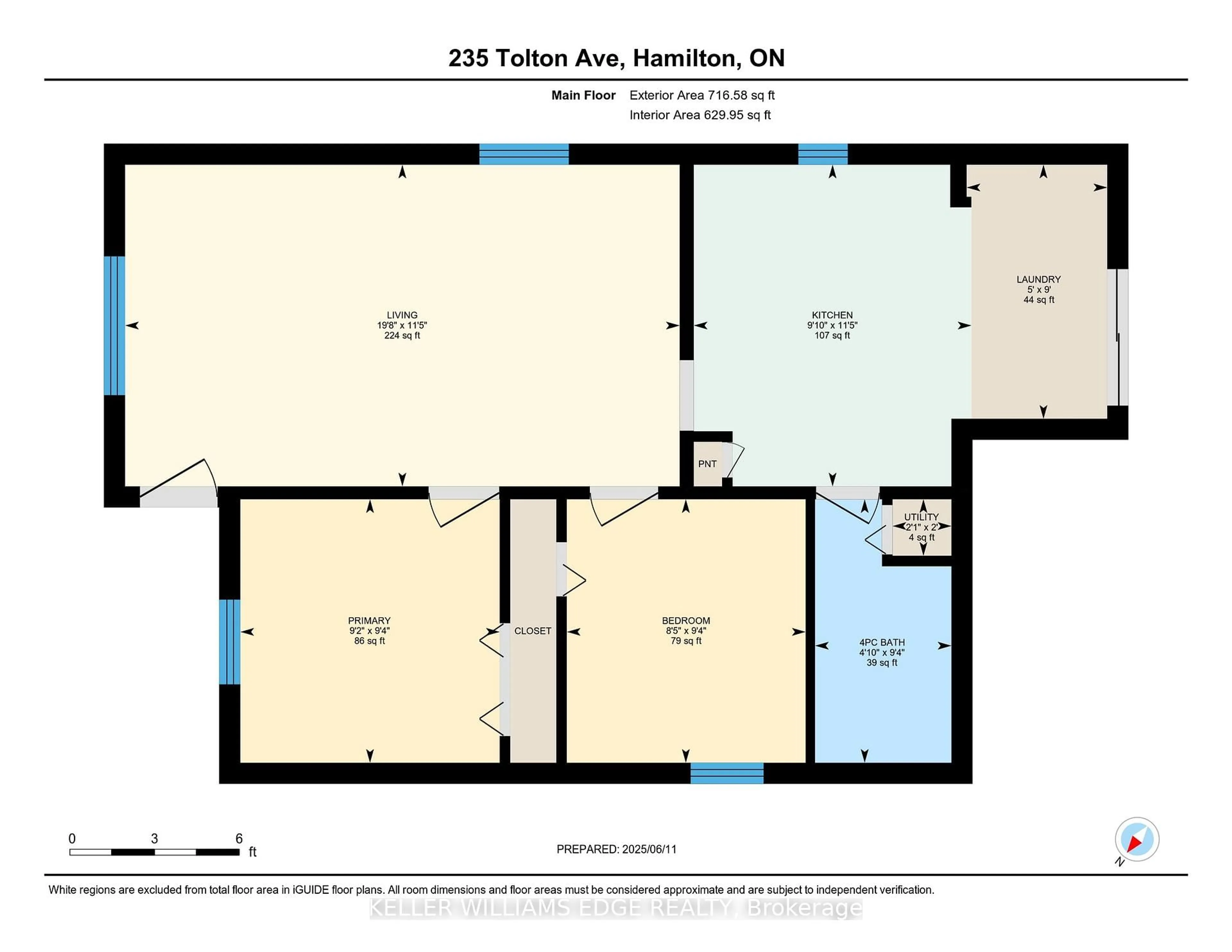 Floor plan for 235 Tolton Ave, Hamilton Ontario L8H 5P2