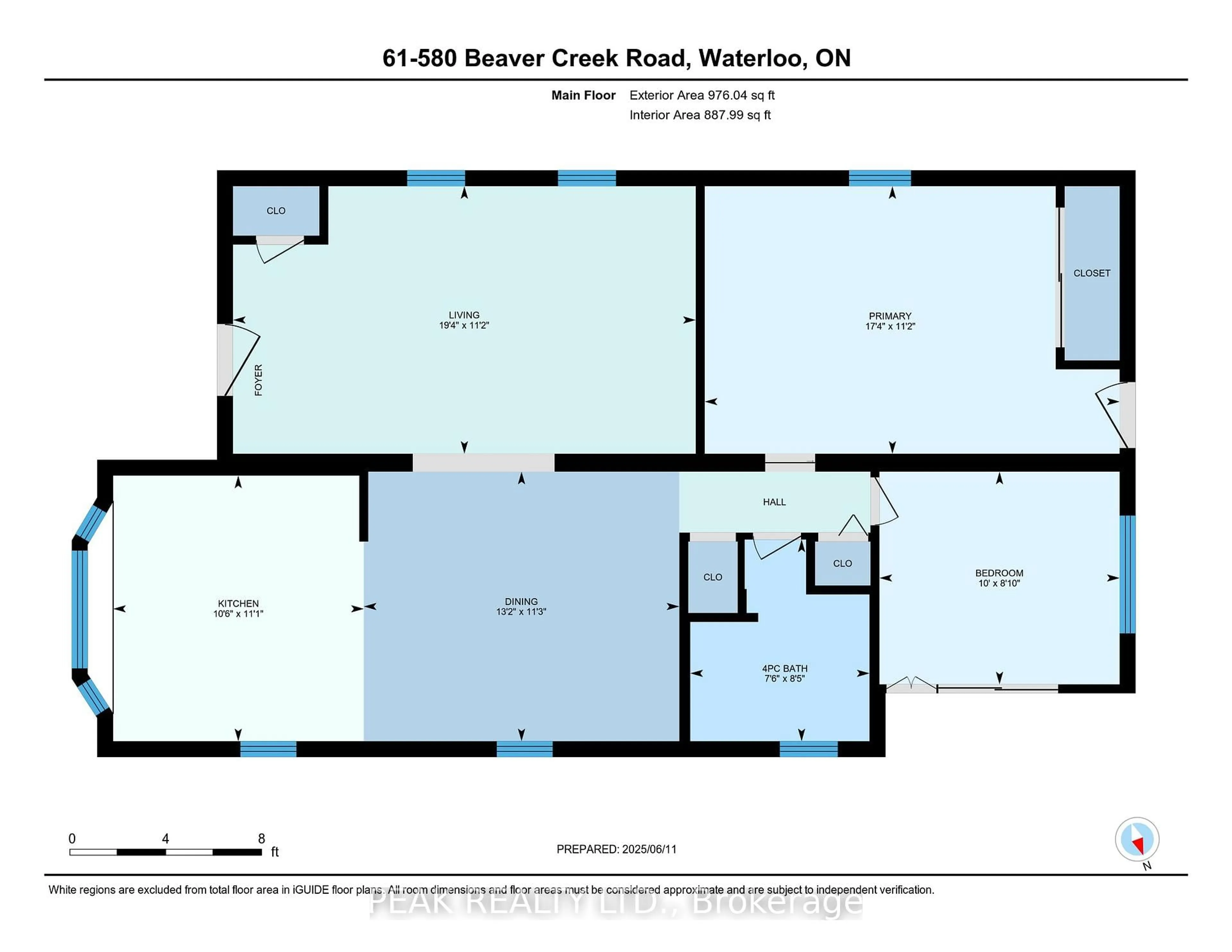Floor plan for 580 Beaver Creek Rd #61, Waterloo Ontario N2J 3Z4