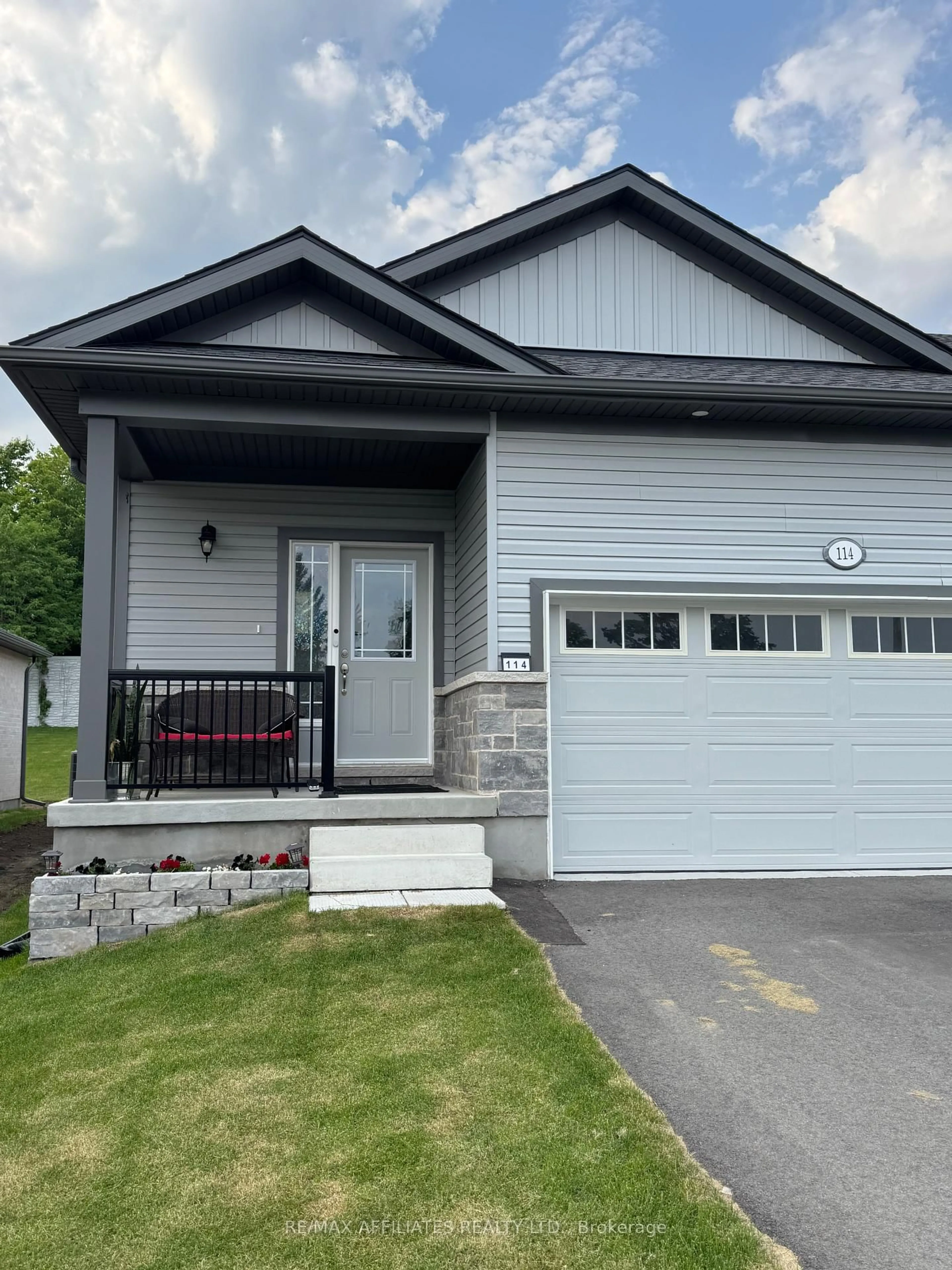 Home with vinyl exterior material, street for 114 Adley Dr, Brockville Ontario K6V 7J2