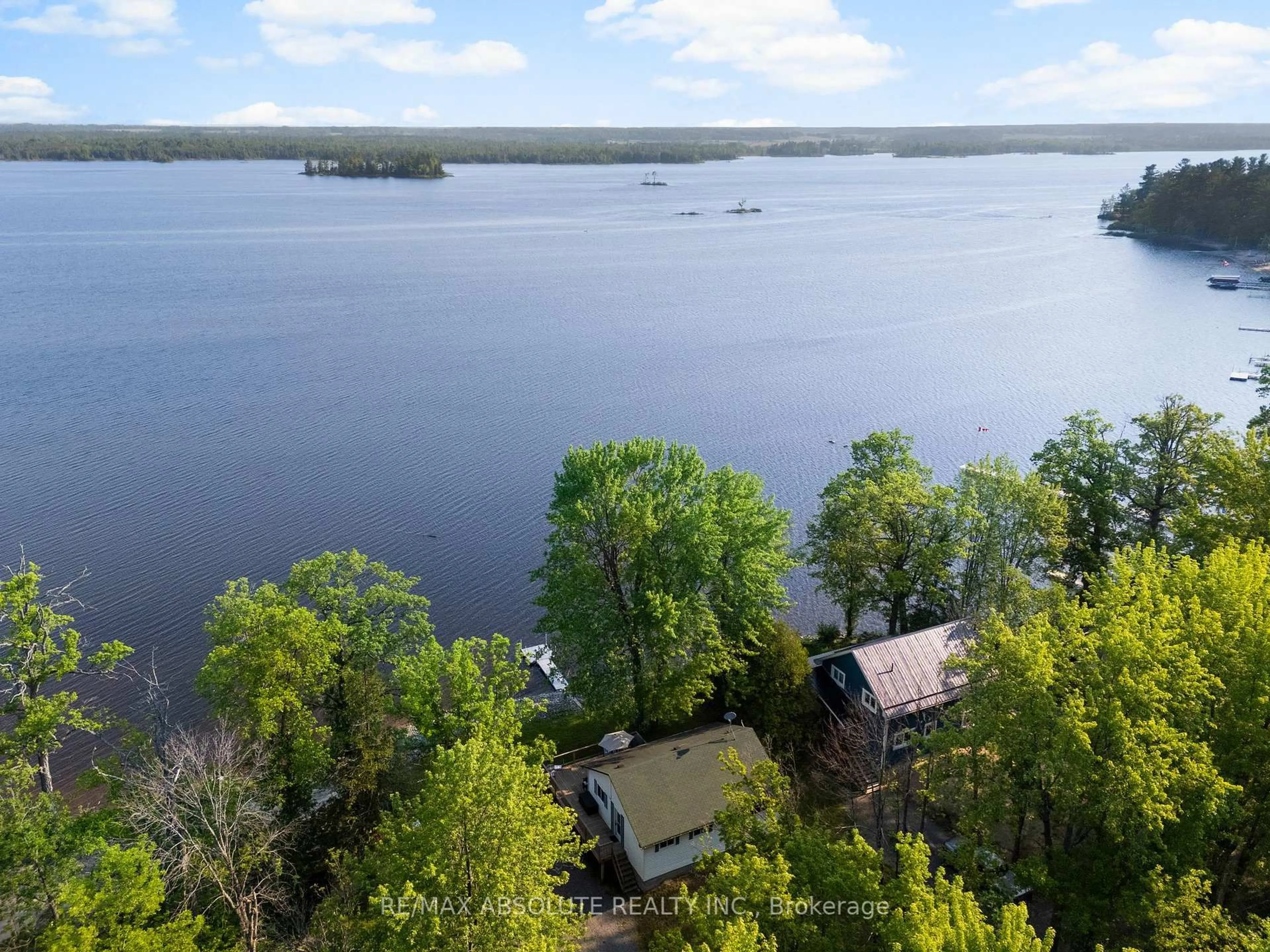 A pic from outside/outdoor area/front of a property/back of a property/a pic from drone, water/lake/river/ocean view for 339 Leavoy Lane, Renfrew Ontario K7V 3Z8
