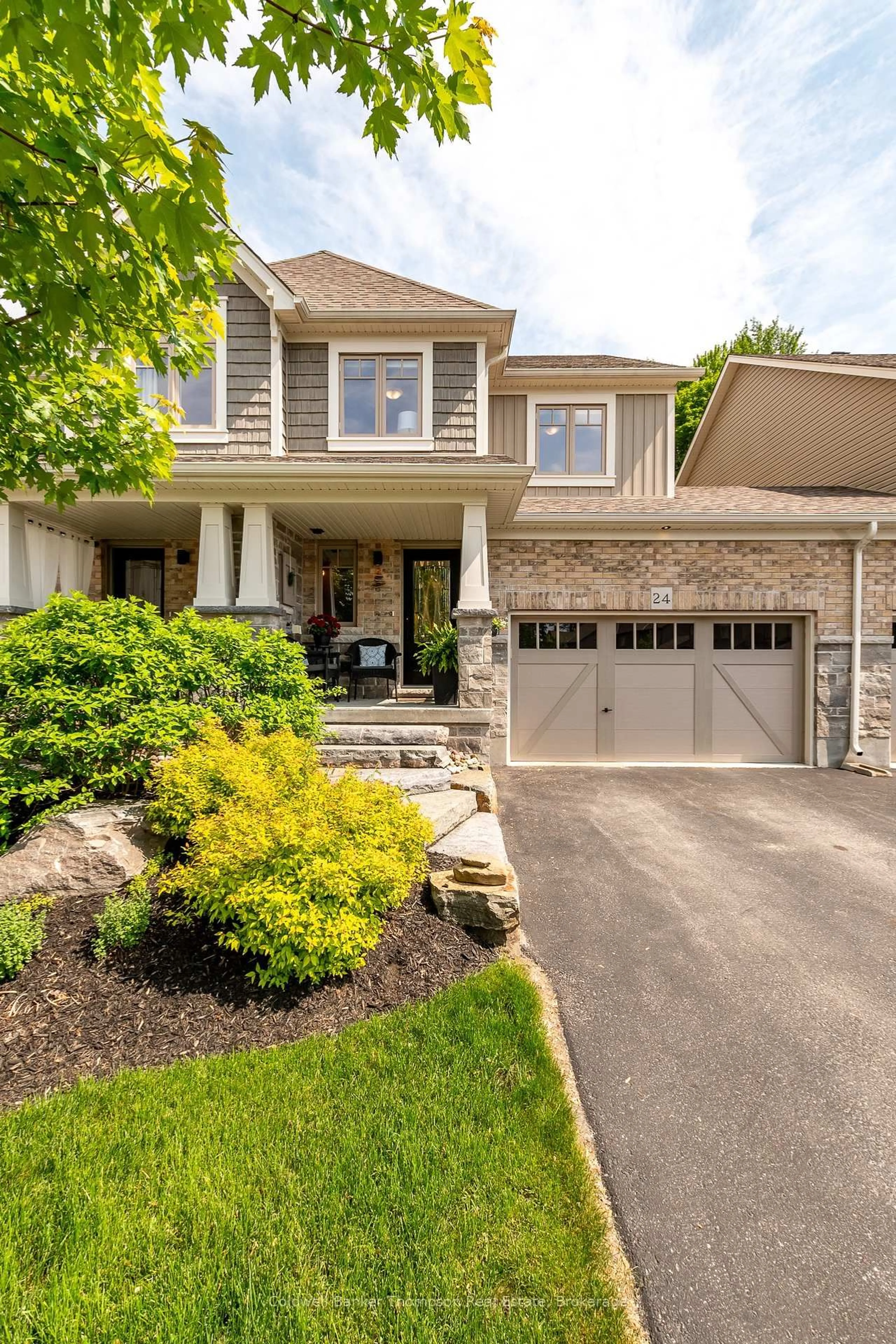 Home with brick exterior material, street for 24 Spalding Cres, Huntsville Ontario P1H 1B7