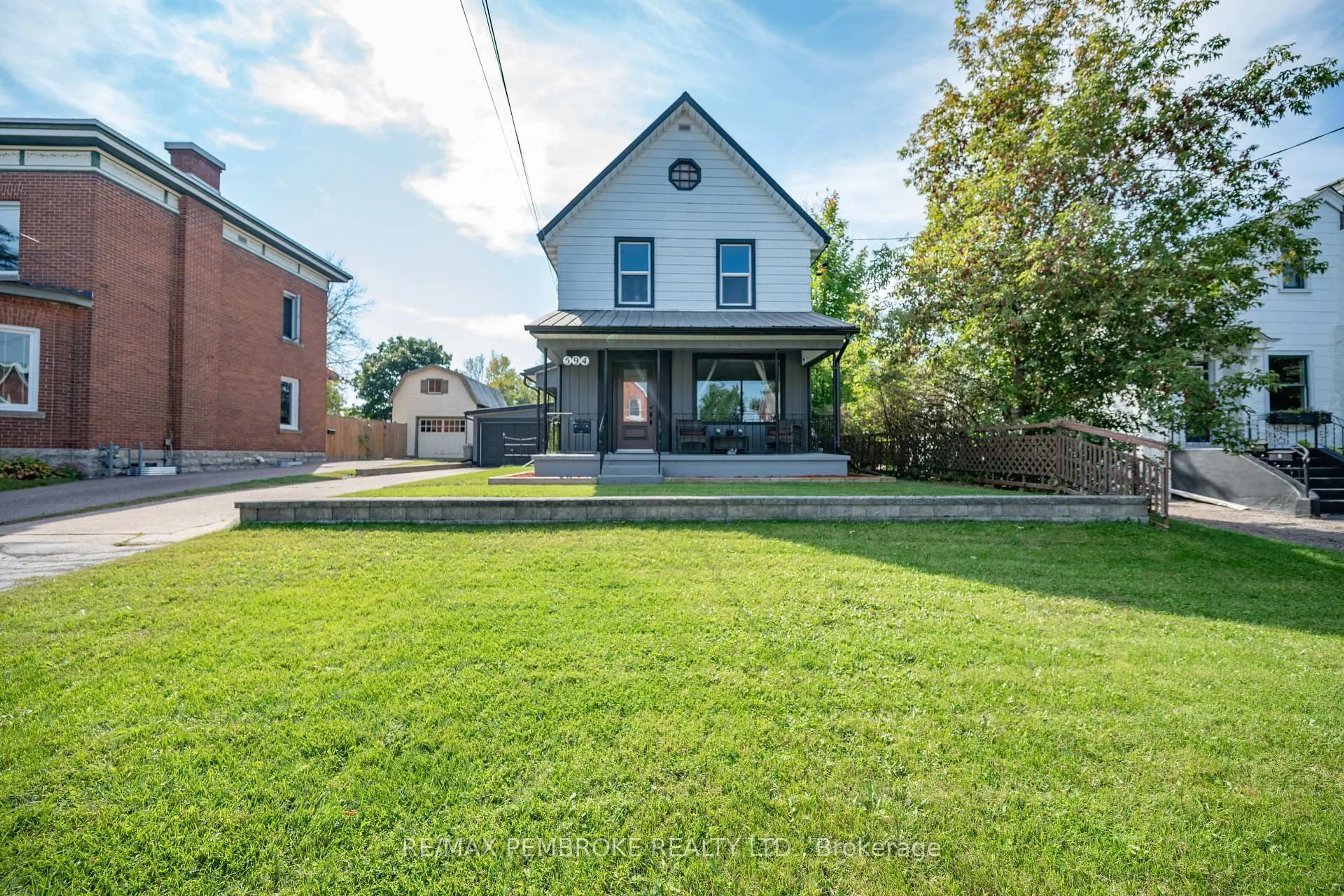 A pic from outside/outdoor area/front of a property/back of a property/a pic from drone, street for 594 Miller St, Pembroke Ontario K8A 6A2