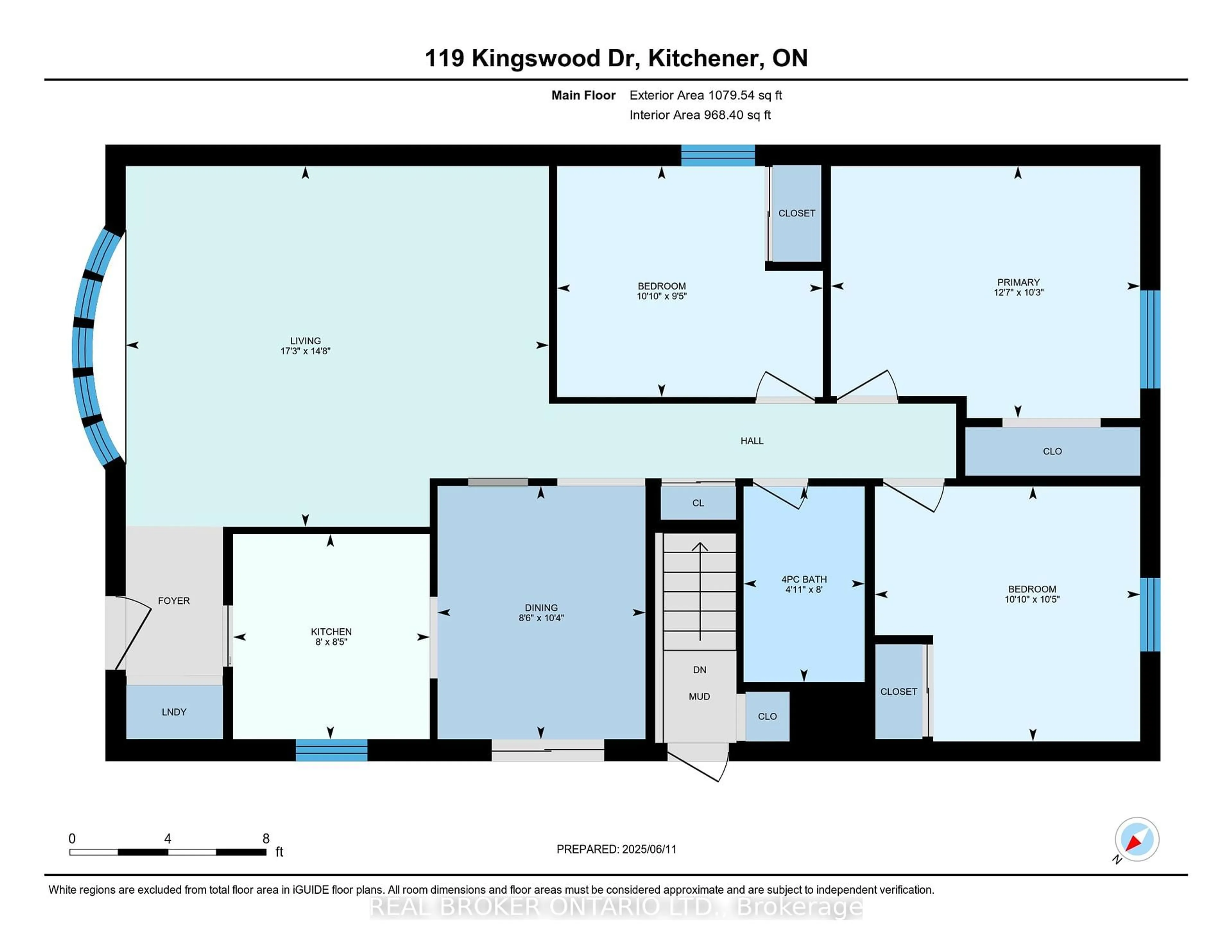 Floor plan for 119 Kingswood Dr, Kitchener Ontario N2E 1B2