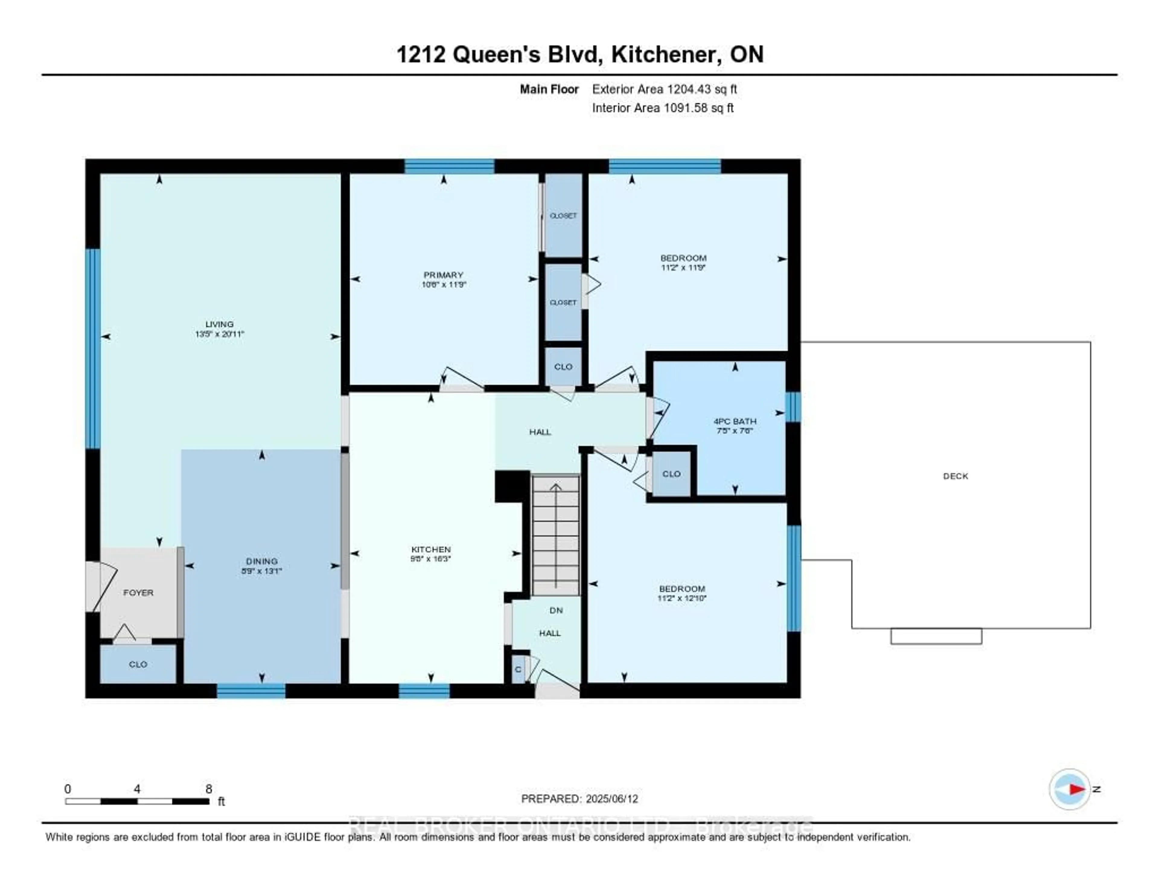 Floor plan for 1212 Queen's Blvd, Kitchener Ontario N2M 1C3