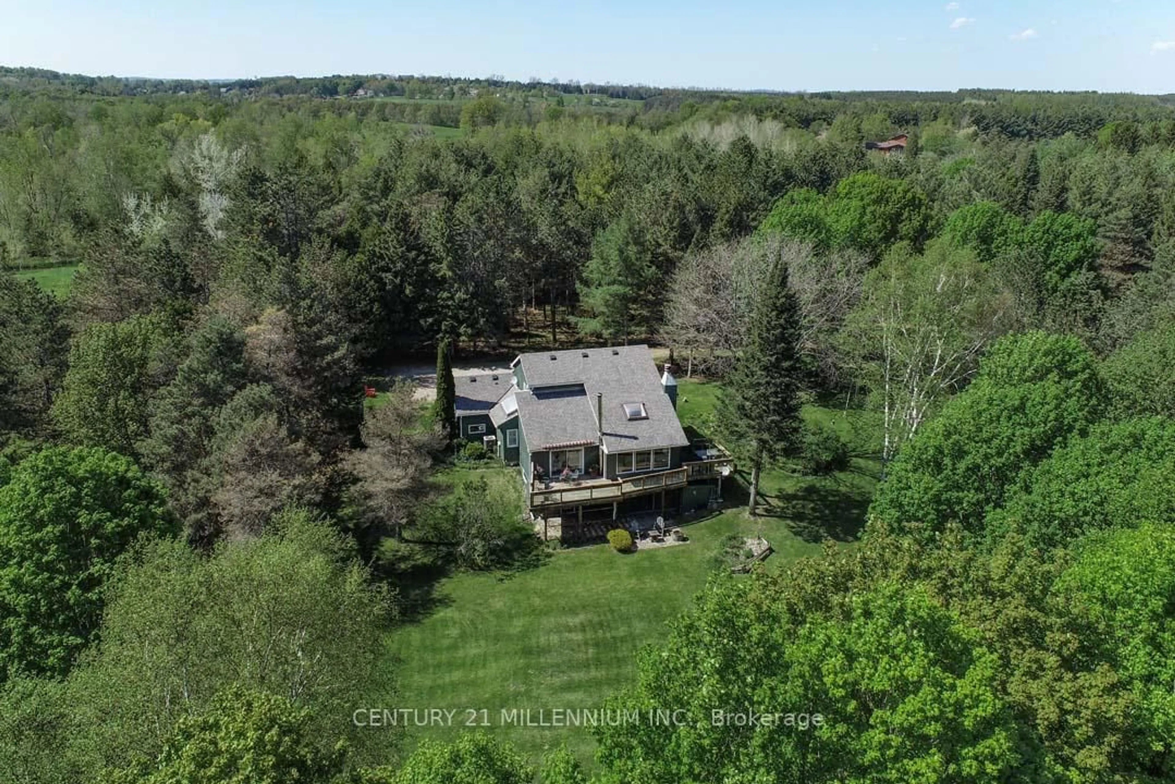 A pic from outside/outdoor area/front of a property/back of a property/a pic from drone, forest/trees view for 248504 5 Sideroad, Mono Ontario L9W 6L3