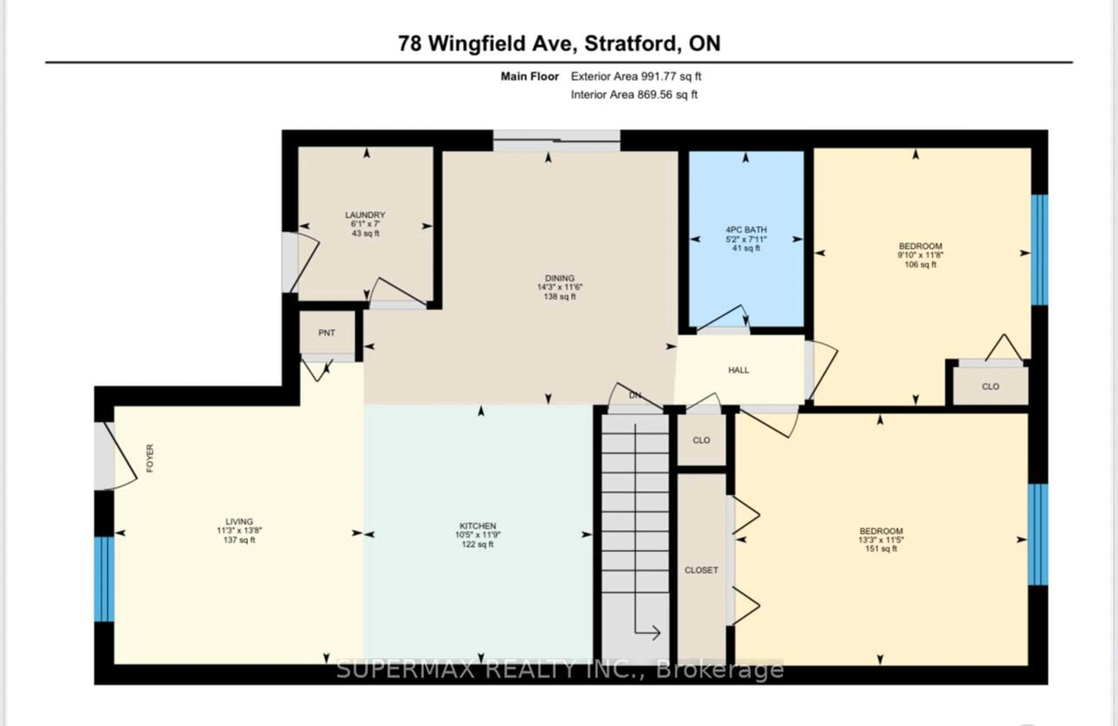 Floor plan for 107 Wingfield Ave, Stratford Ontario N5A 7R5