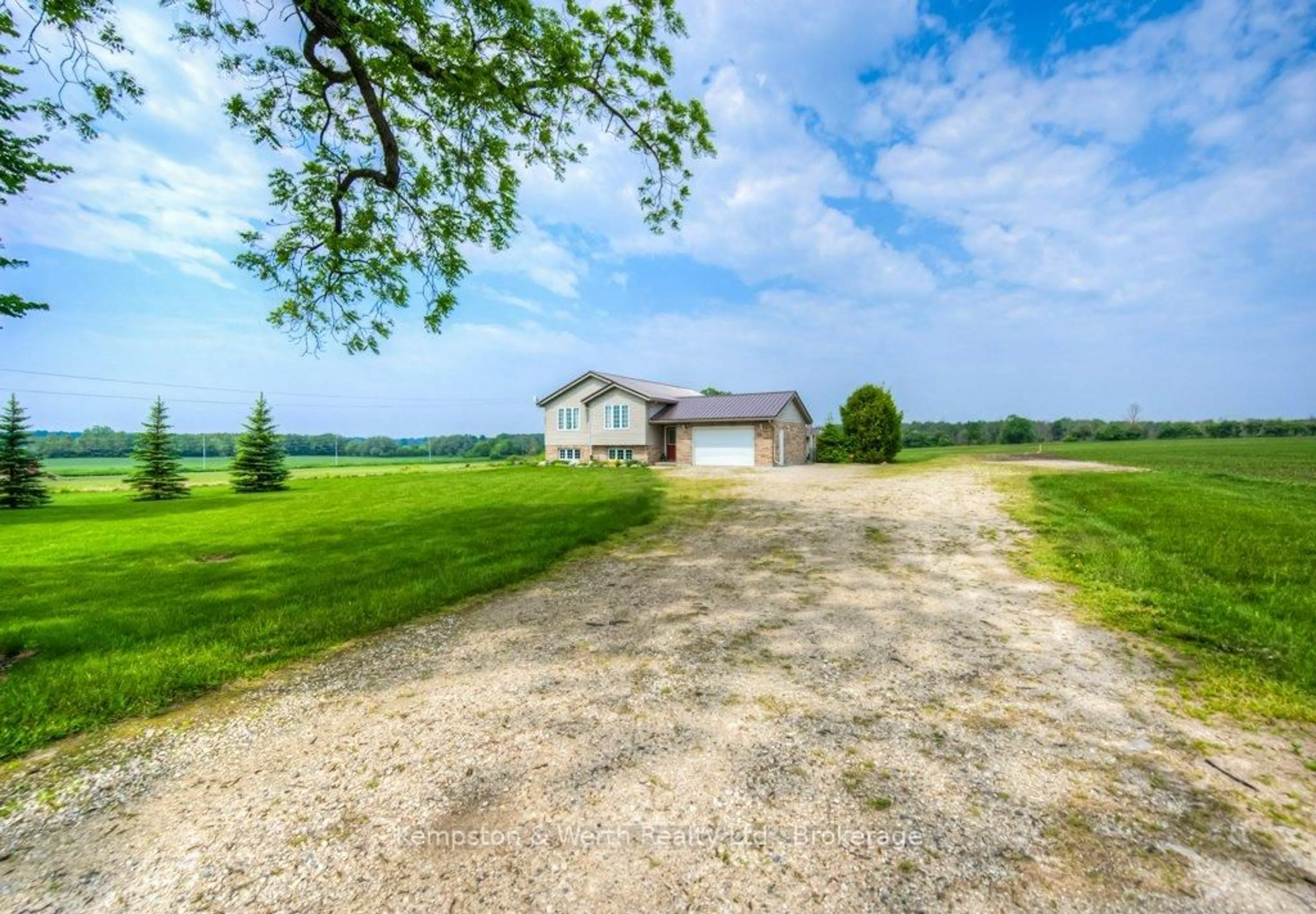 A pic from outside/outdoor area/front of a property/back of a property/a pic from drone, water/lake/river/ocean view for 8430 175 Rd, North Perth Ontario N0G 1Y0