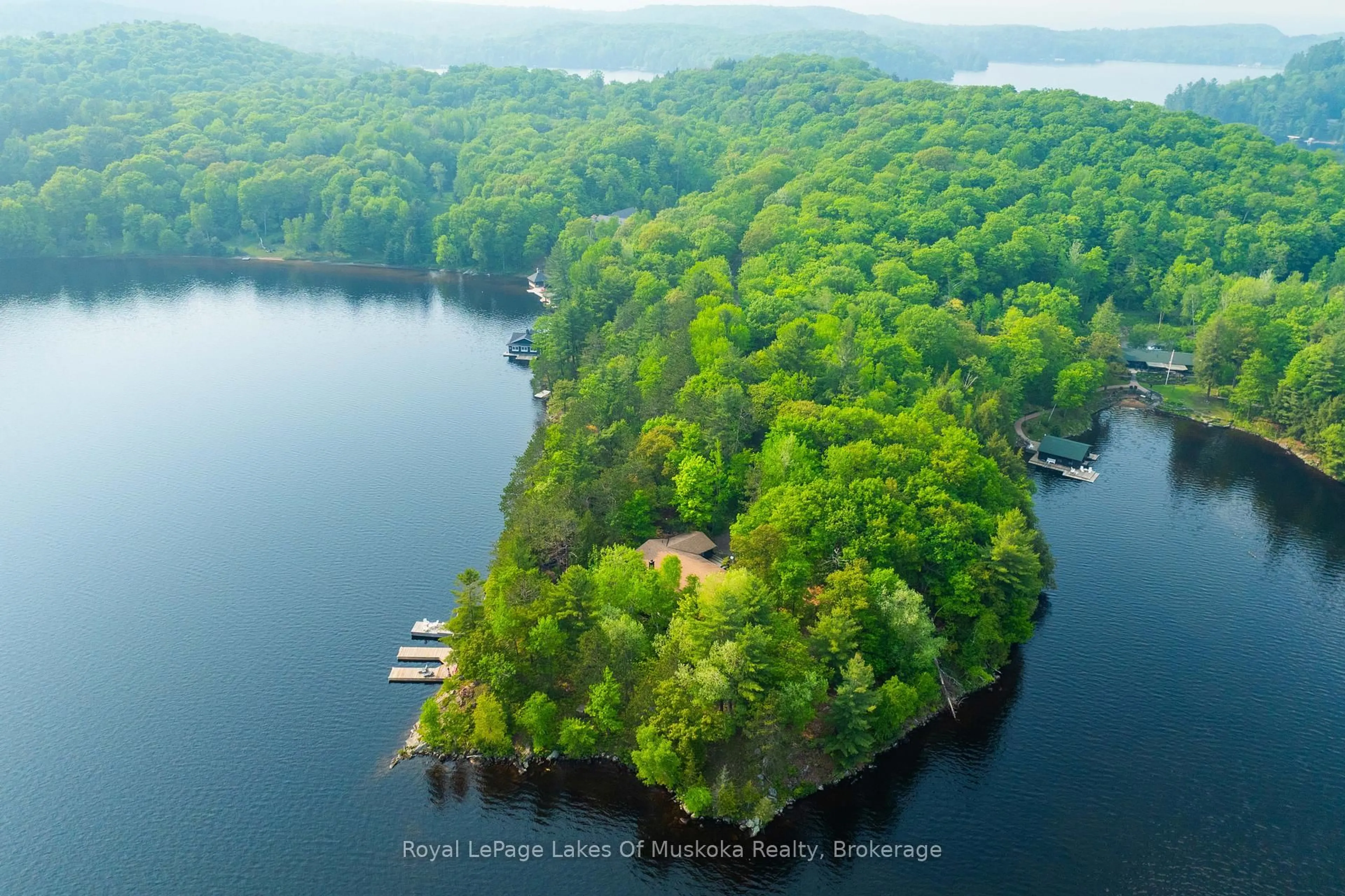 A pic from outside/outdoor area/front of a property/back of a property/a pic from drone, water/lake/river/ocean view for 1162-2 Osborne Point Rd, Lake of Bays Ontario P0H 0A9
