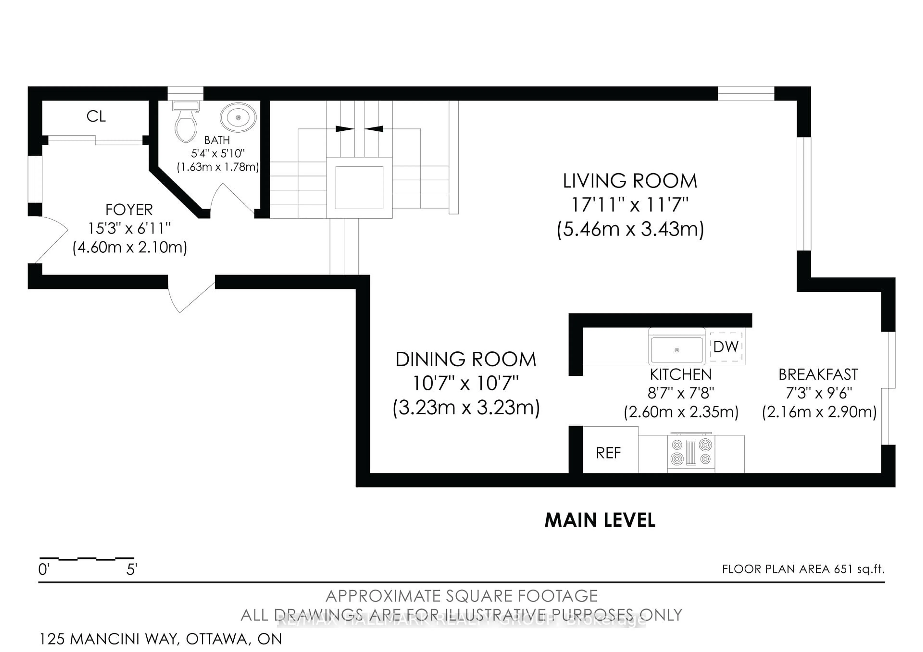 Floor plan for 125 Mancini Way, Ottawa Ontario K2J 5X3