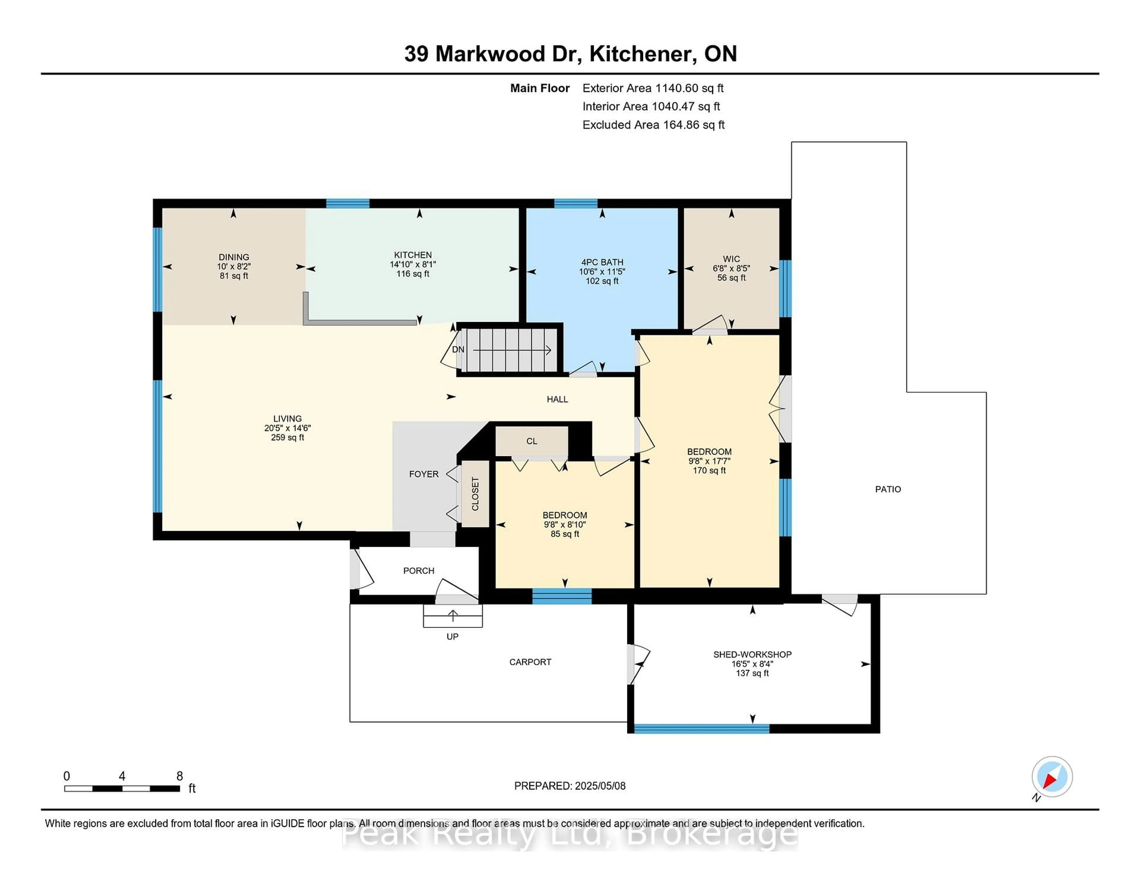 Floor plan for 39 Markwood Dr, Kitchener Ontario N2M 2H3
