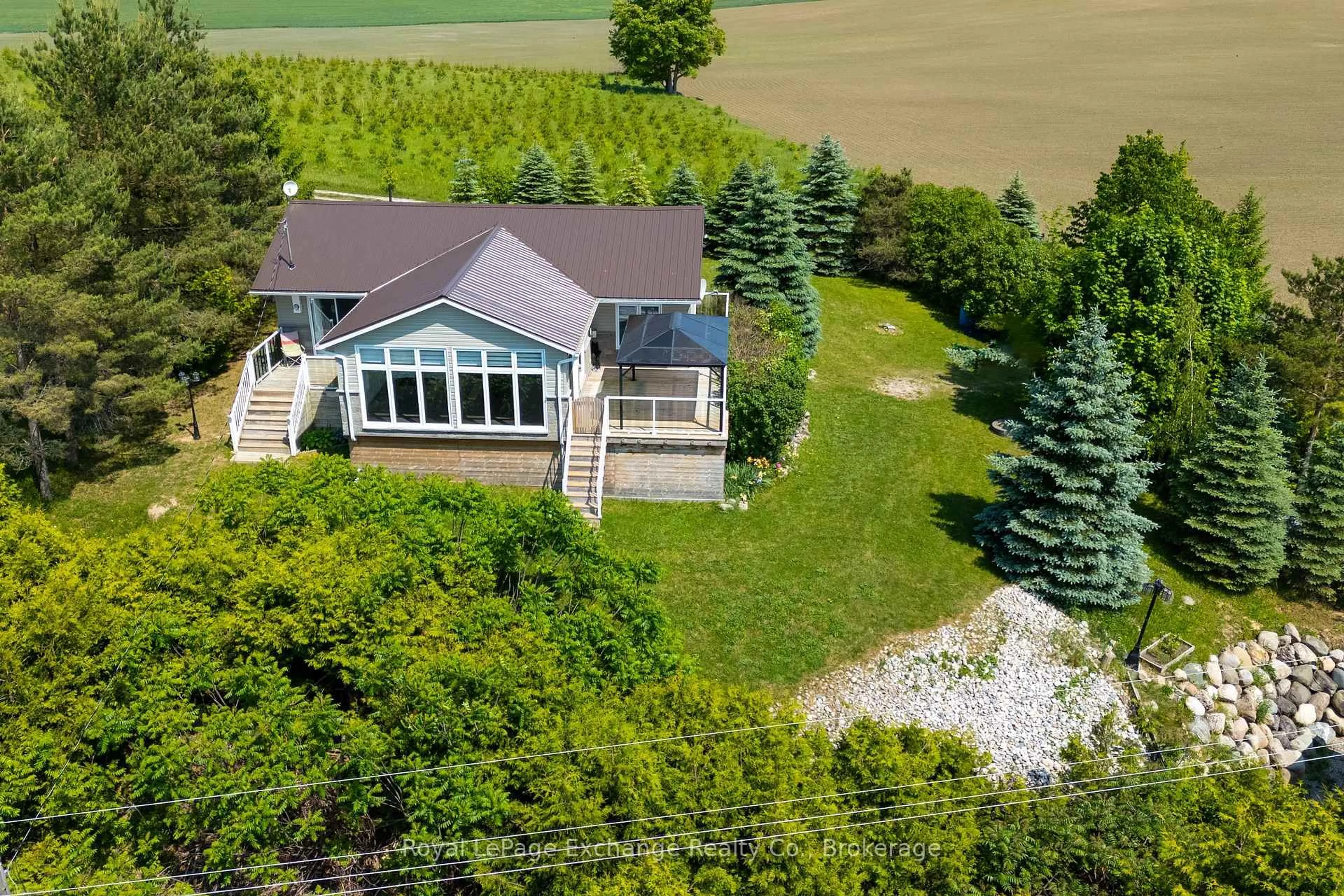 A pic from outside/outdoor area/front of a property/back of a property/a pic from drone, water/lake/river/ocean view for 5 Uranick Lane, Arran-Elderslie Ontario N0H 2N0