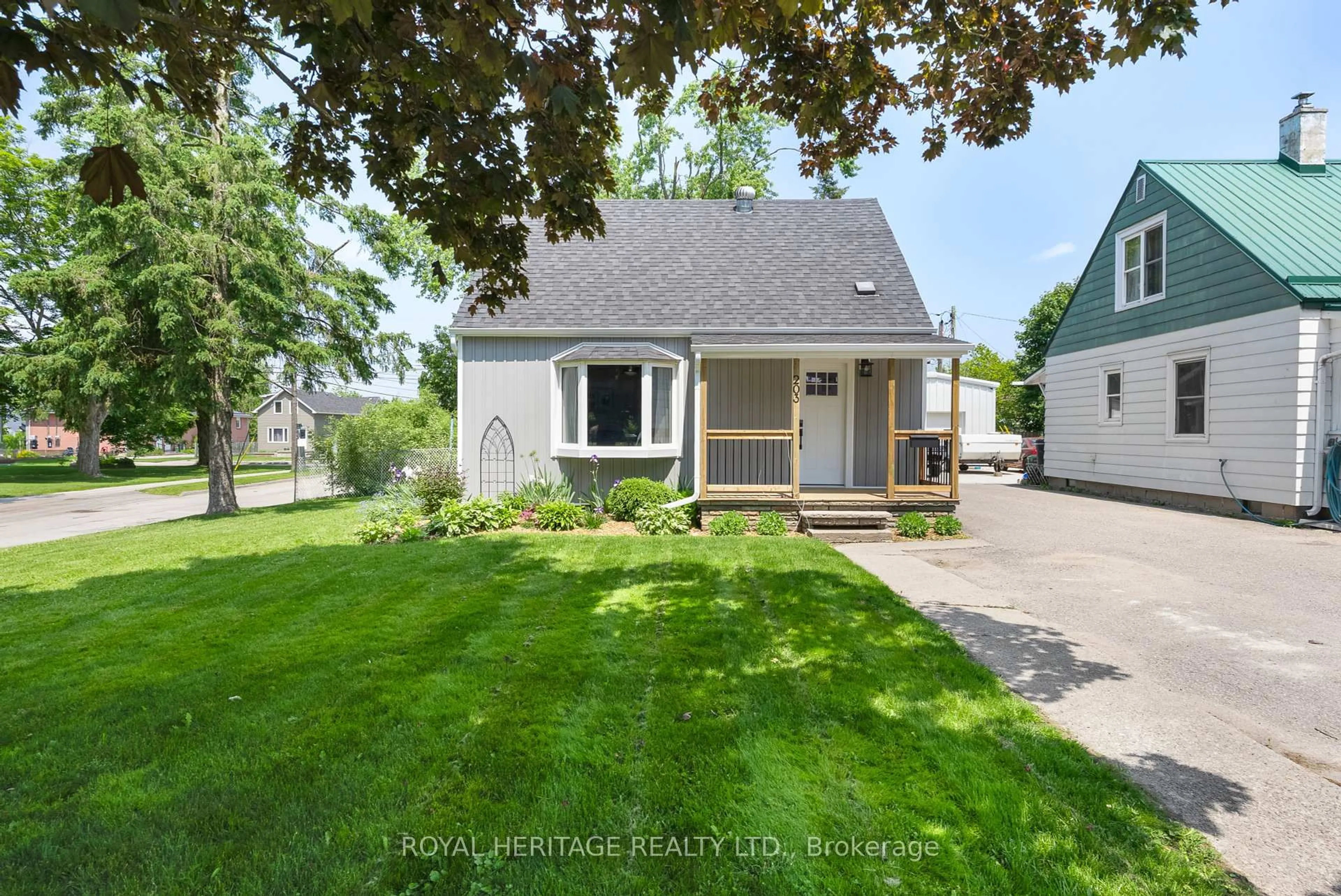 A pic from outside/outdoor area/front of a property/back of a property/a pic from drone, street for 203 Princess Elizabeth Cres, Kawartha Lakes Ontario K9V 1P2