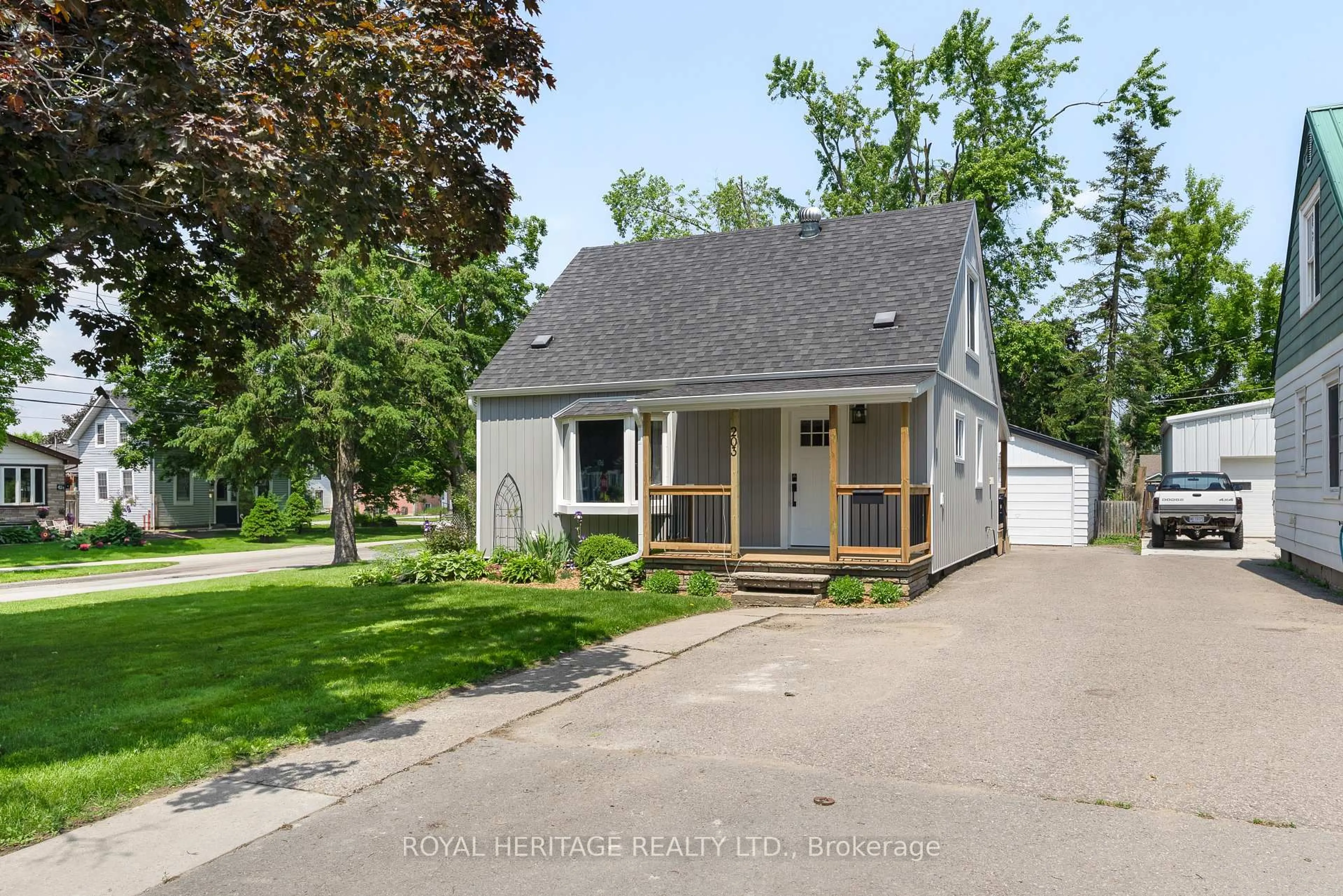 A pic from outside/outdoor area/front of a property/back of a property/a pic from drone, street for 203 Princess Elizabeth Cres, Kawartha Lakes Ontario K9V 1P2
