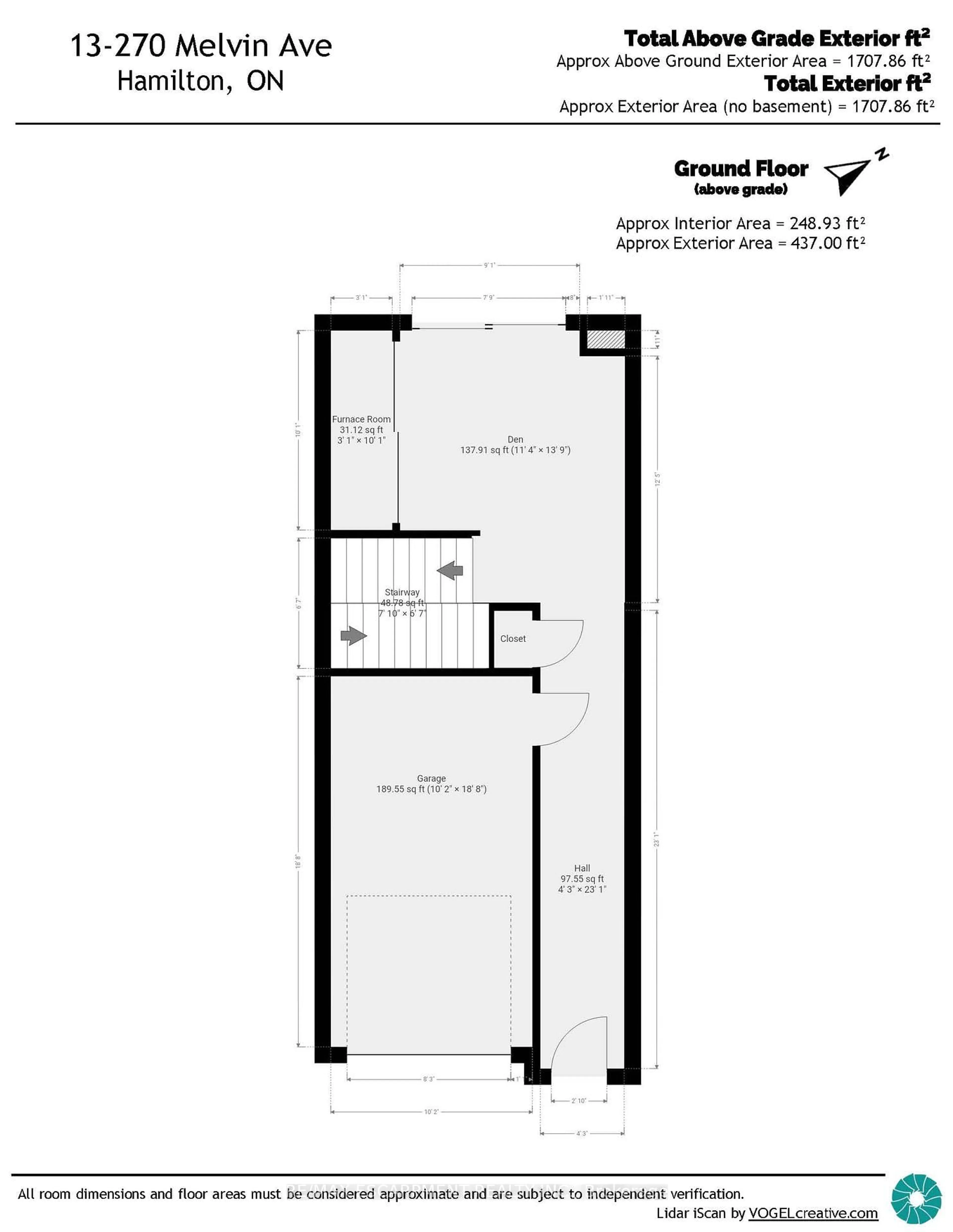 Floor plan for 270 Melvin Ave #13, Hamilton Ontario L8H 0B4