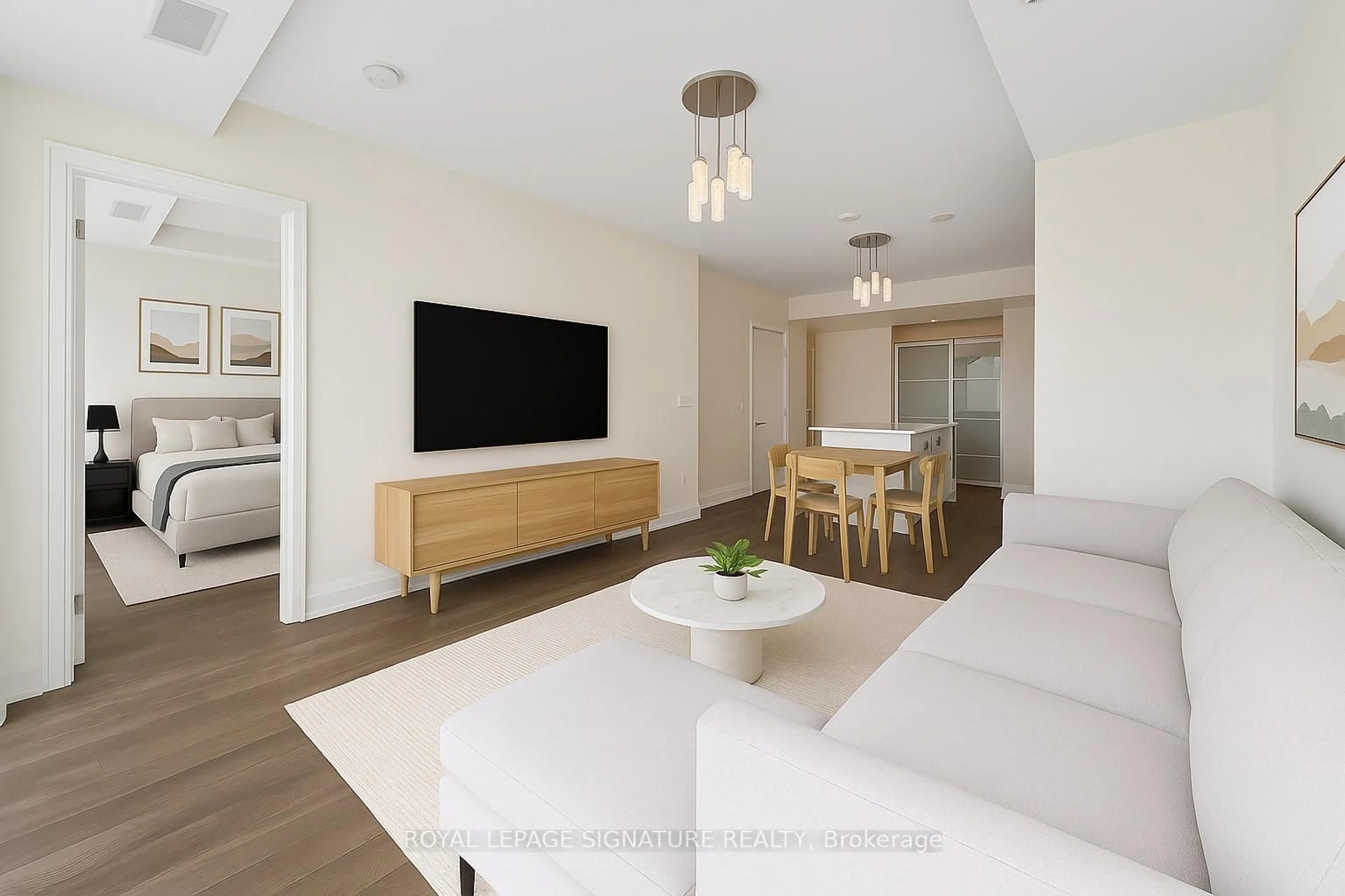Living room with furniture, wood/laminate floor for 7711 Green Vista Gate #315, Niagara Falls Ontario L2H 1R1