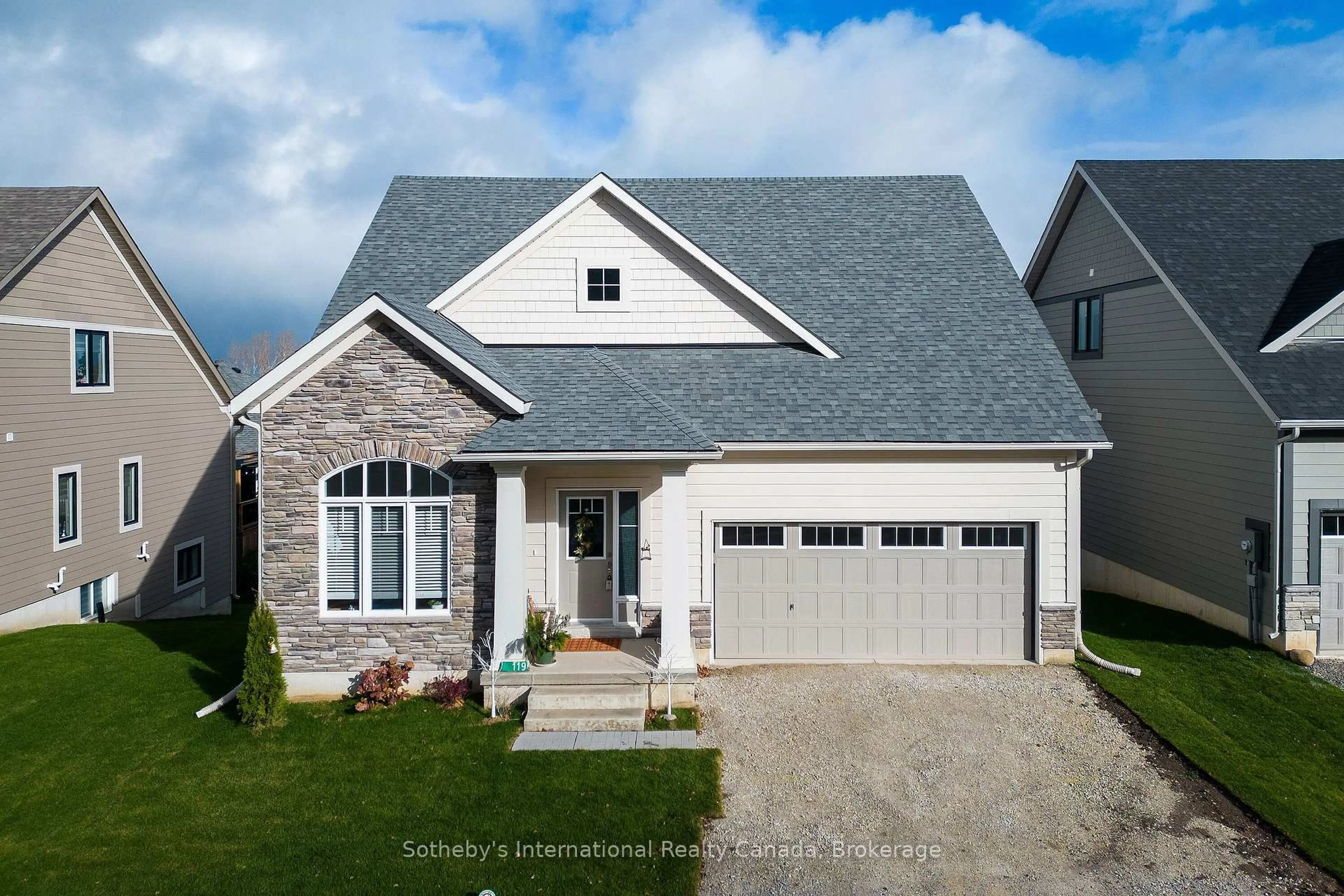 Home with vinyl exterior material, street for 119 SCHOONERS Lane, Blue Mountains Ontario N0H 2P0