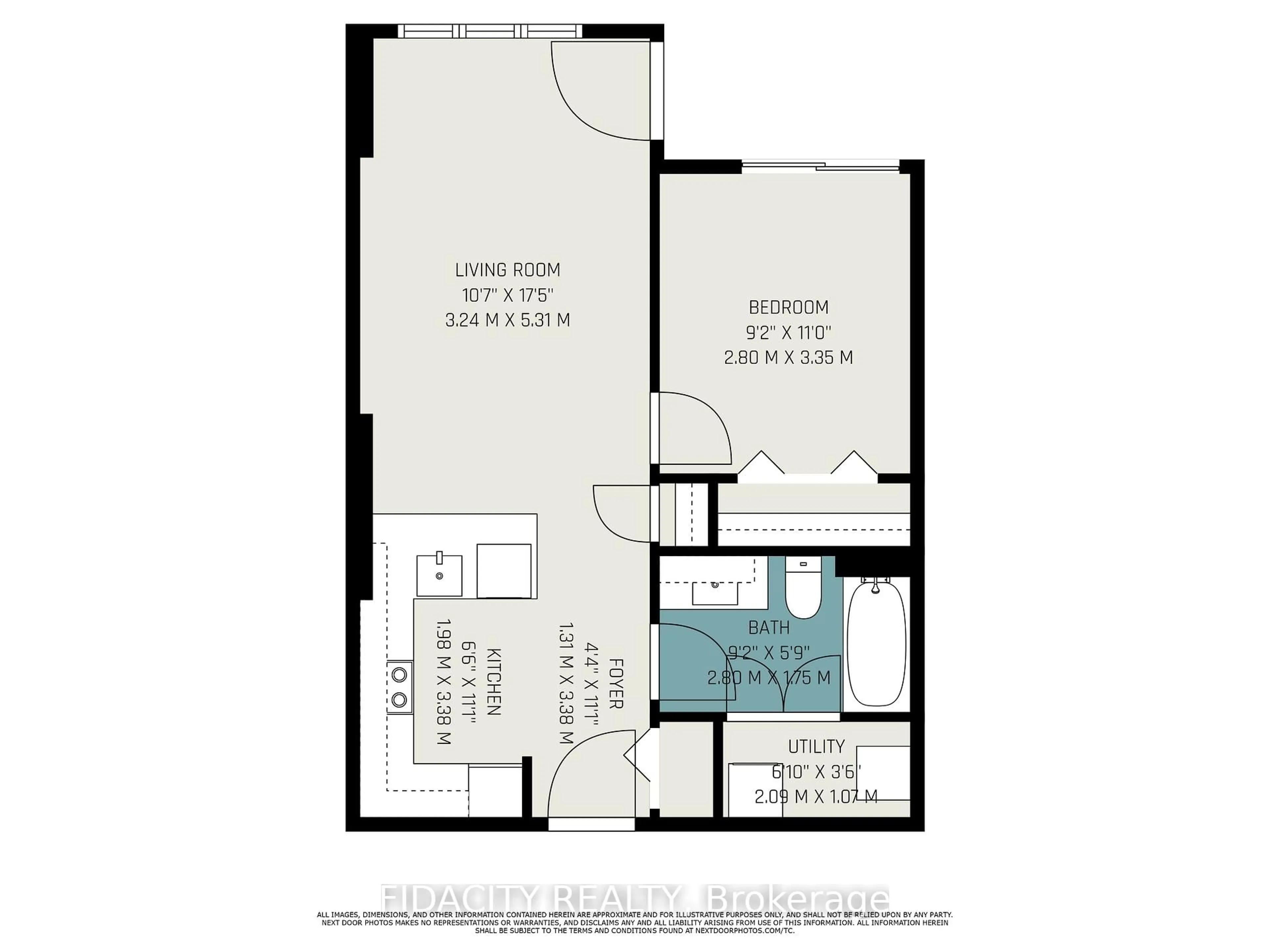 Floor plan for 242 Rideau St #1105, Ottawa Ontario K1N 0B7