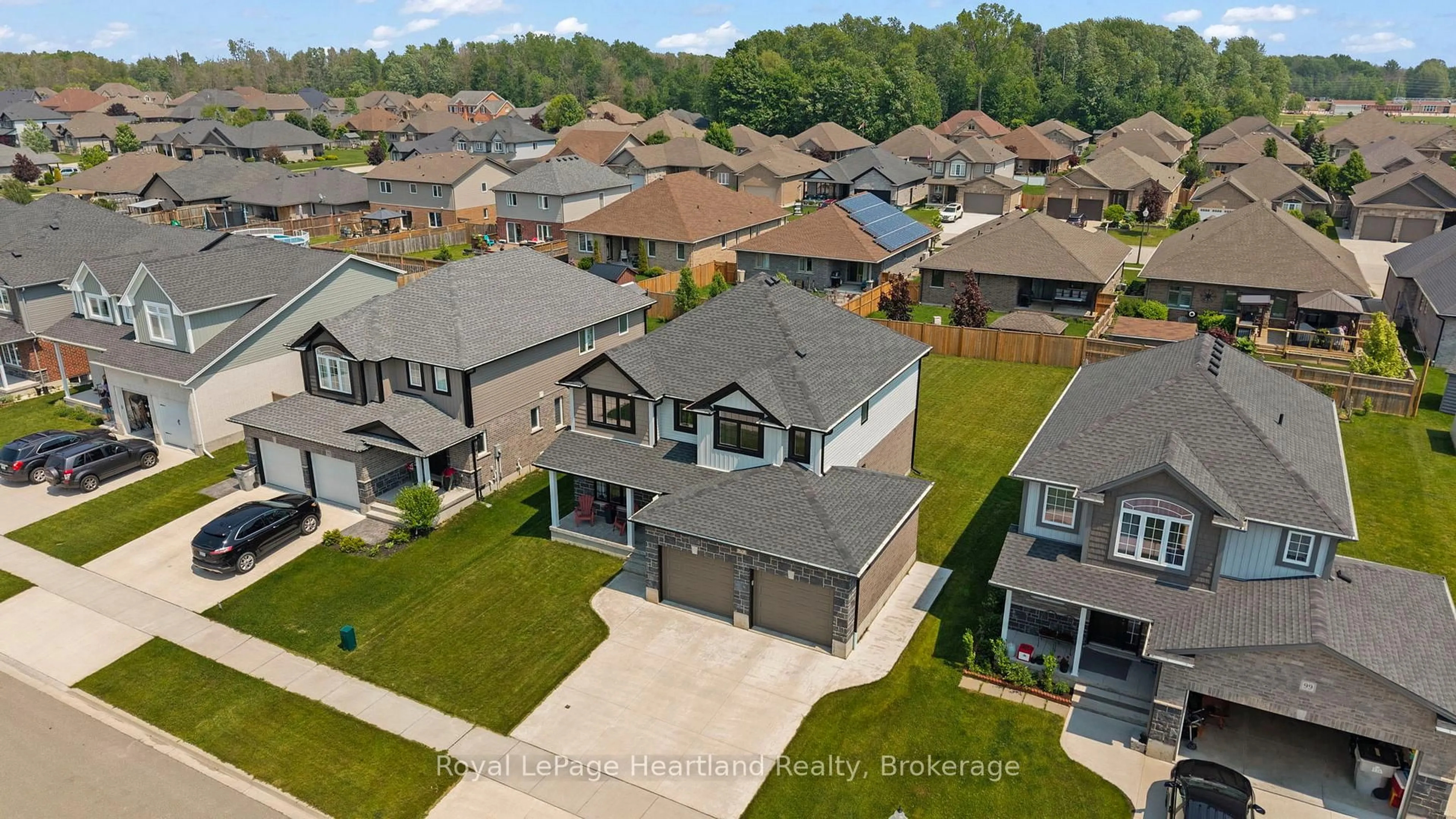 A pic from outside/outdoor area/front of a property/back of a property/a pic from drone, street for 97 Forbes Cres, North Perth Ontario N4W 0B4