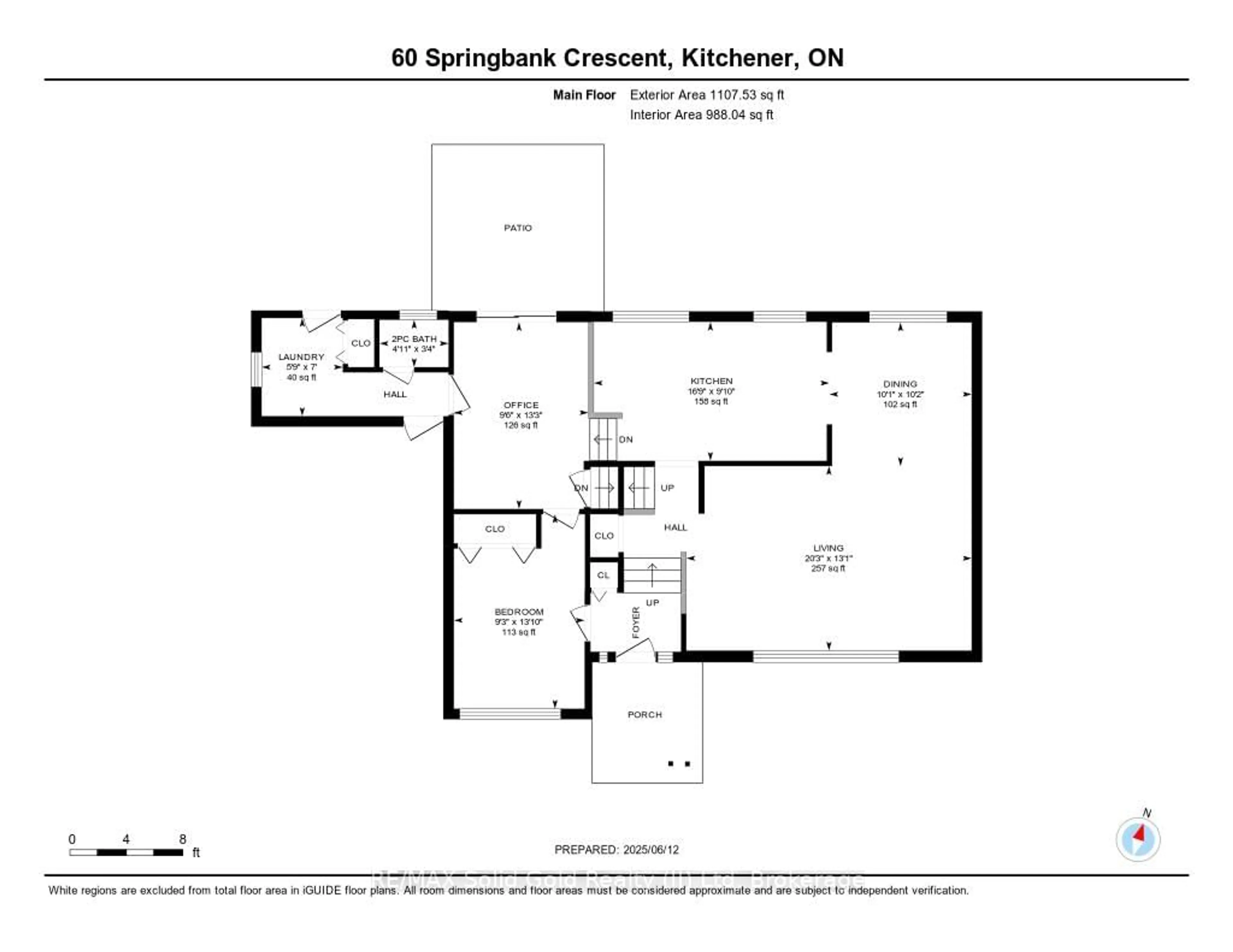 Floor plan for 60 Springbank Cres, Kitchener Ontario N2M 4P7