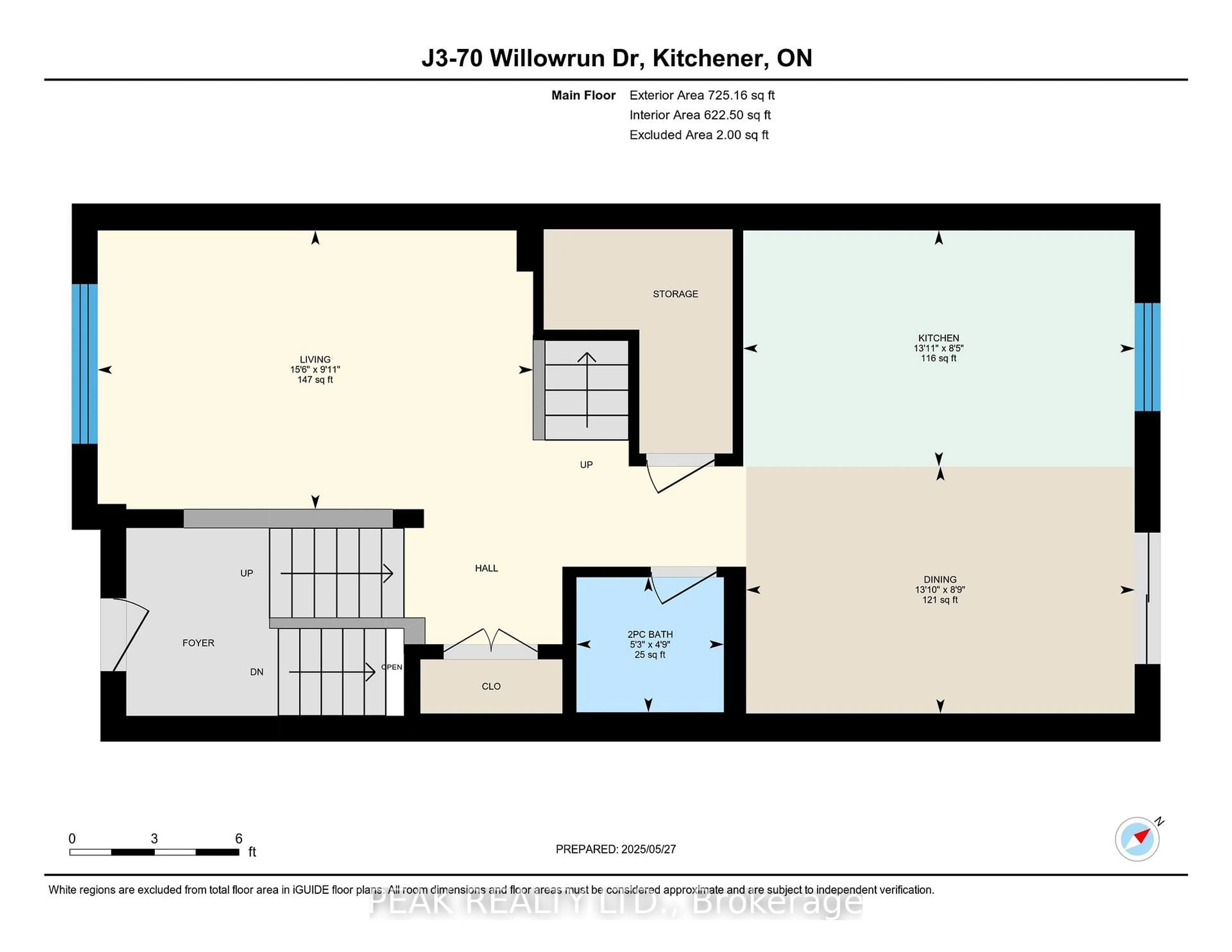 Floor plan for 70 Willowrun Dr #J-3, Kitchener Ontario N2A 0J3