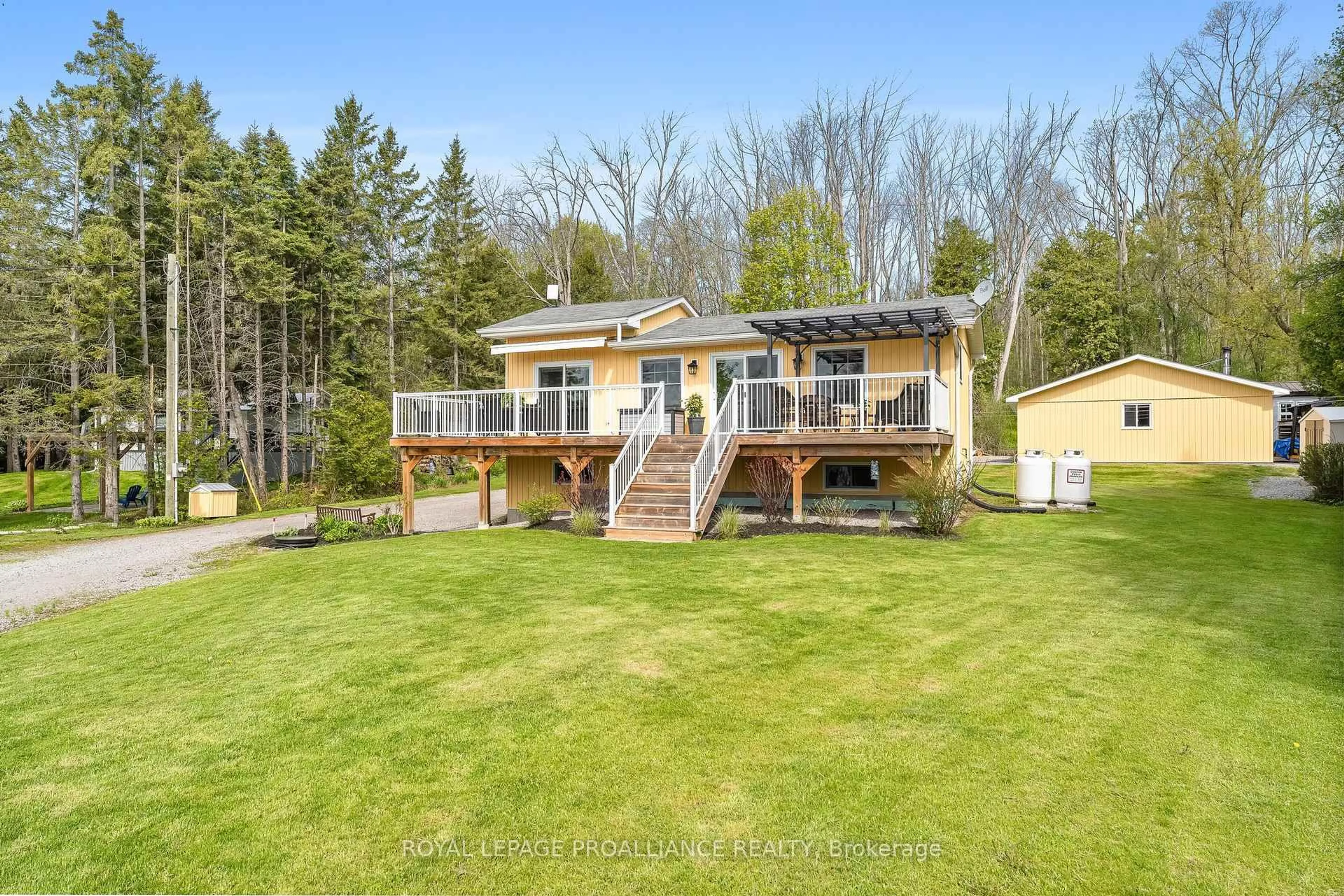 A pic from outside/outdoor area/front of a property/back of a property/a pic from drone, water/lake/river/ocean view for 686 North Shore Dr, Otonabee-South Monaghan Ontario K0L 1B0