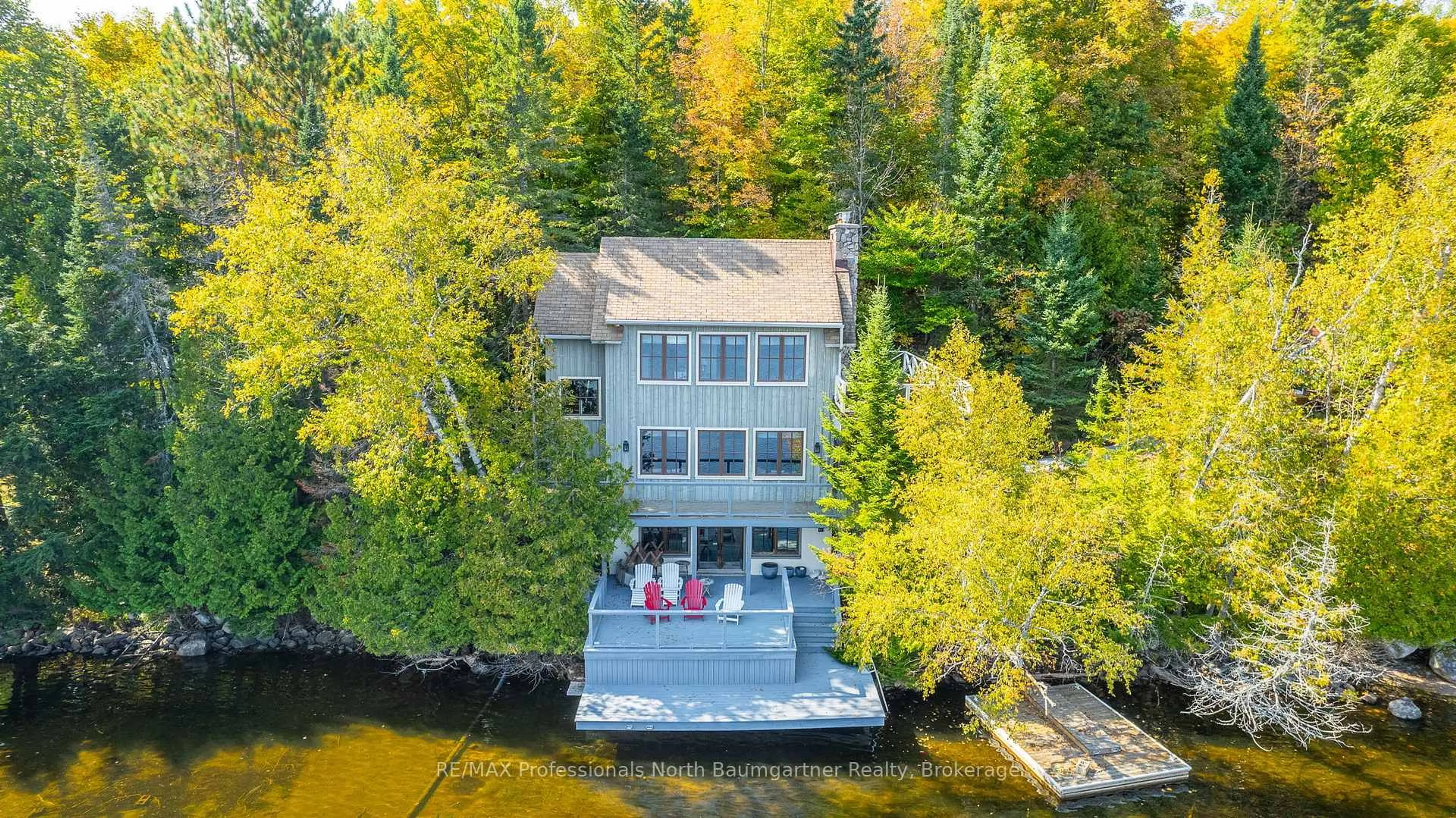 A pic from outside/outdoor area/front of a property/back of a property/a pic from drone, water/lake/river/ocean view for 2455 BLAIRHAMPTON Rd, Minden Hills Ontario K0M 2K0