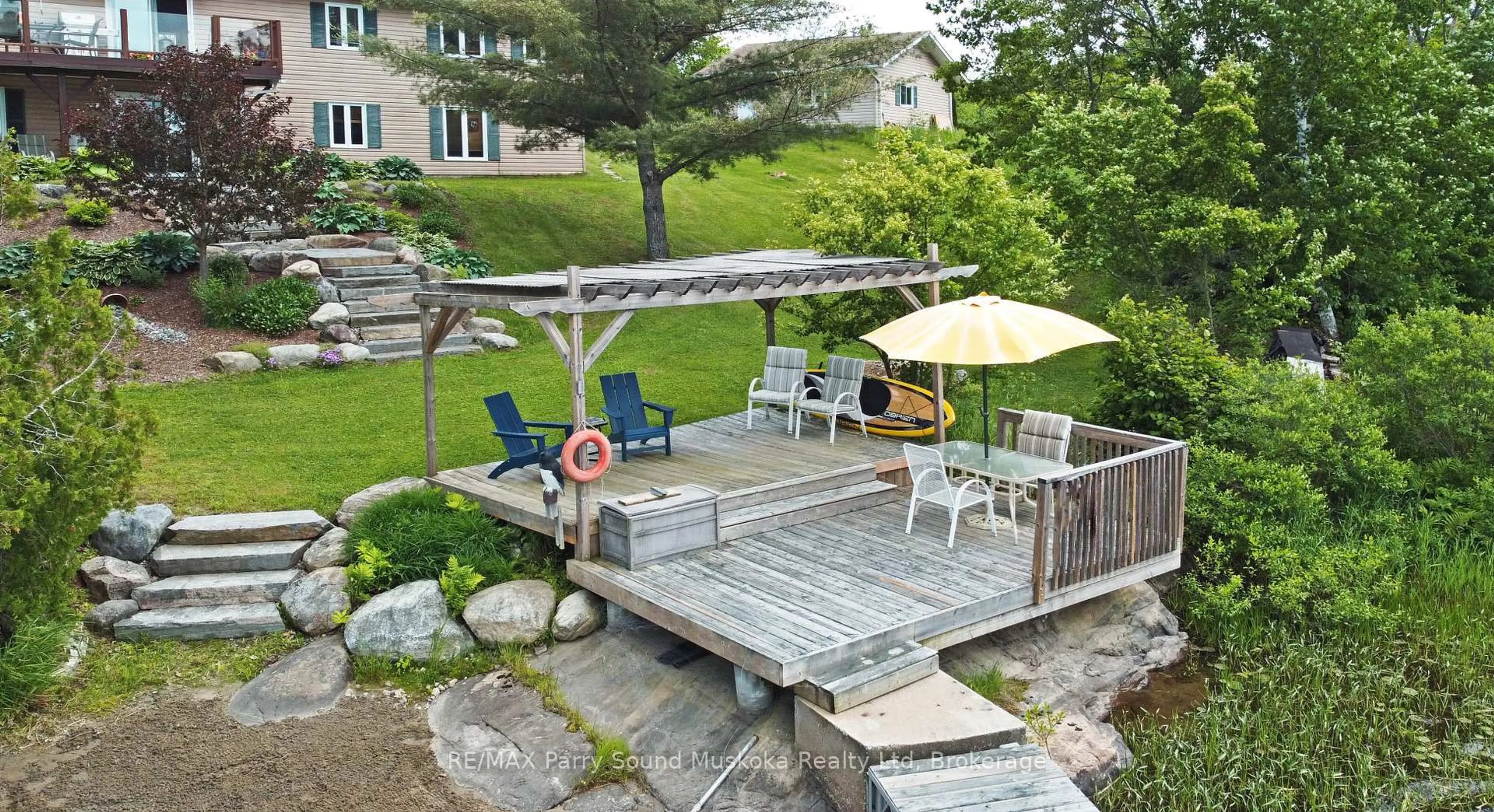Patio, water/lake/river/ocean view for 17 Martha Dr, McKellar Ontario P0G 1C0