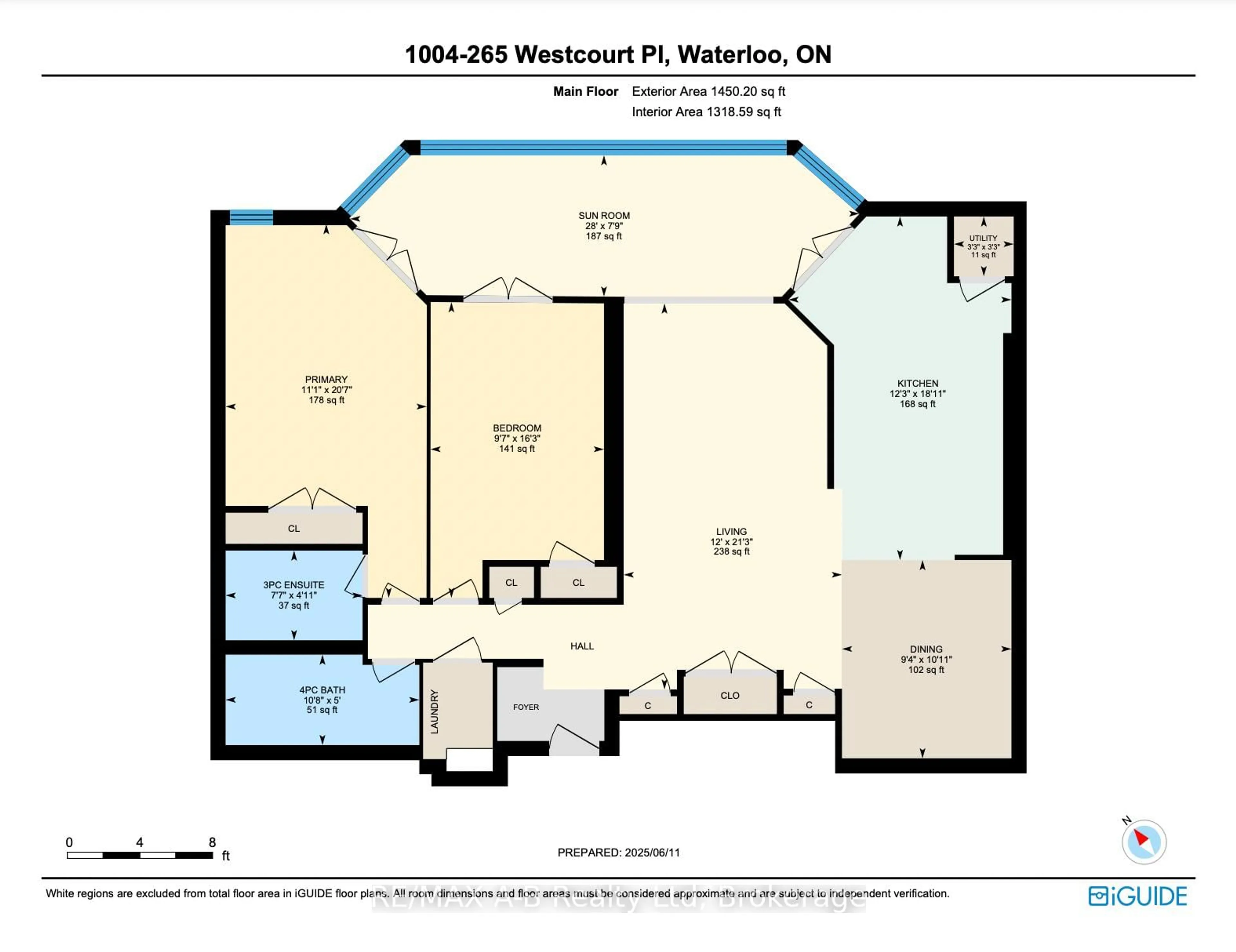 Floor plan for 265 Westcourt Pl #1004, Waterloo Ontario N2L 6E4