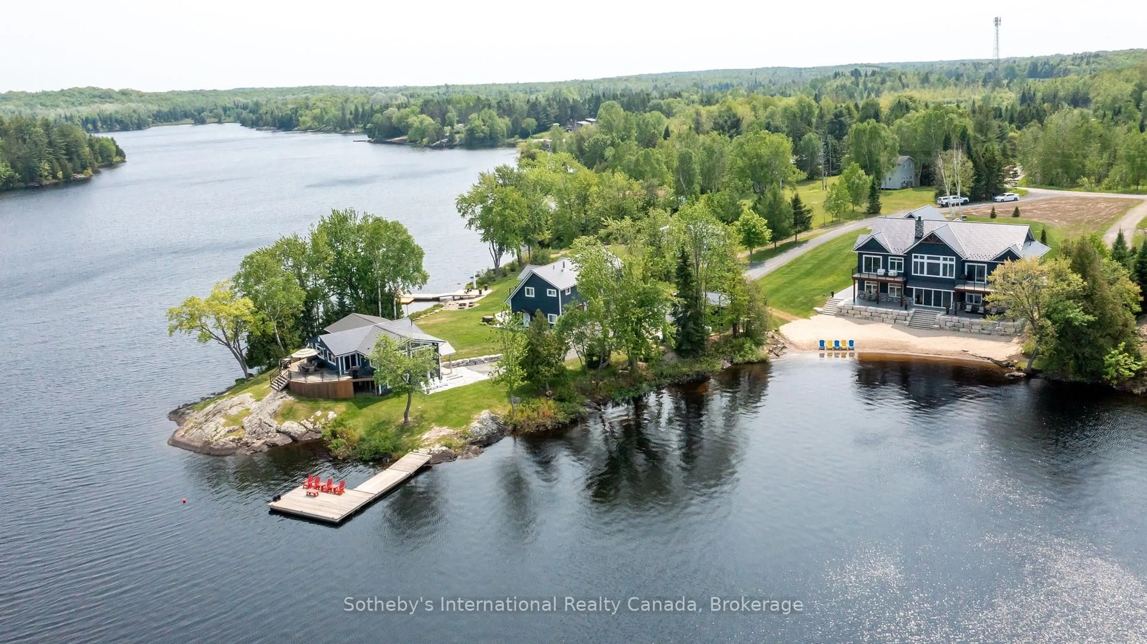 A pic from outside/outdoor area/front of a property/back of a property/a pic from drone, water/lake/river/ocean view for 19 Bears Paw, Whitestone Ontario P0A 1G0