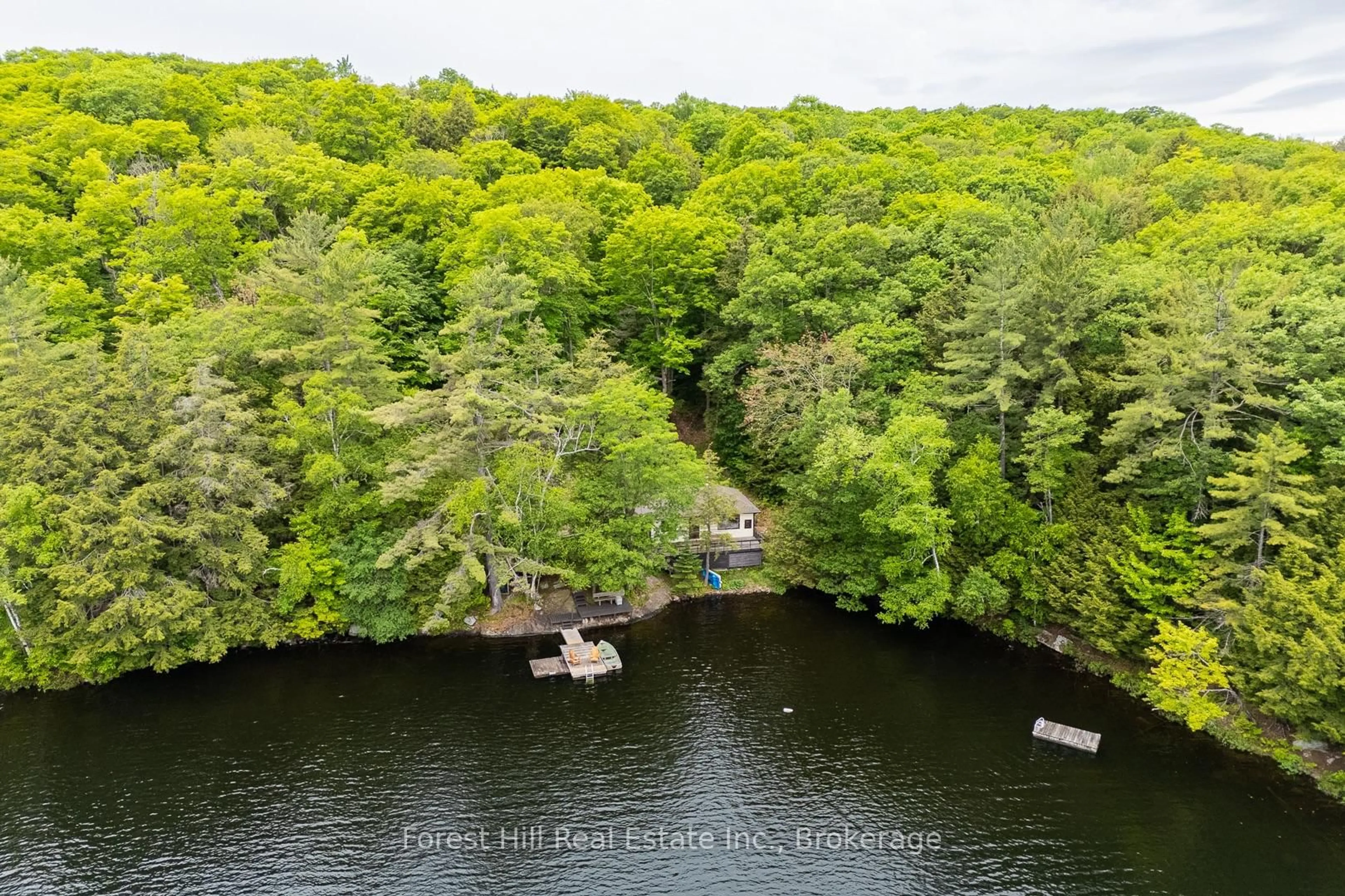 A pic from outside/outdoor area/front of a property/back of a property/a pic from drone, water/lake/river/ocean view for 1147 Tock Lane, Algonquin Highlands Ontario P0A 1E0