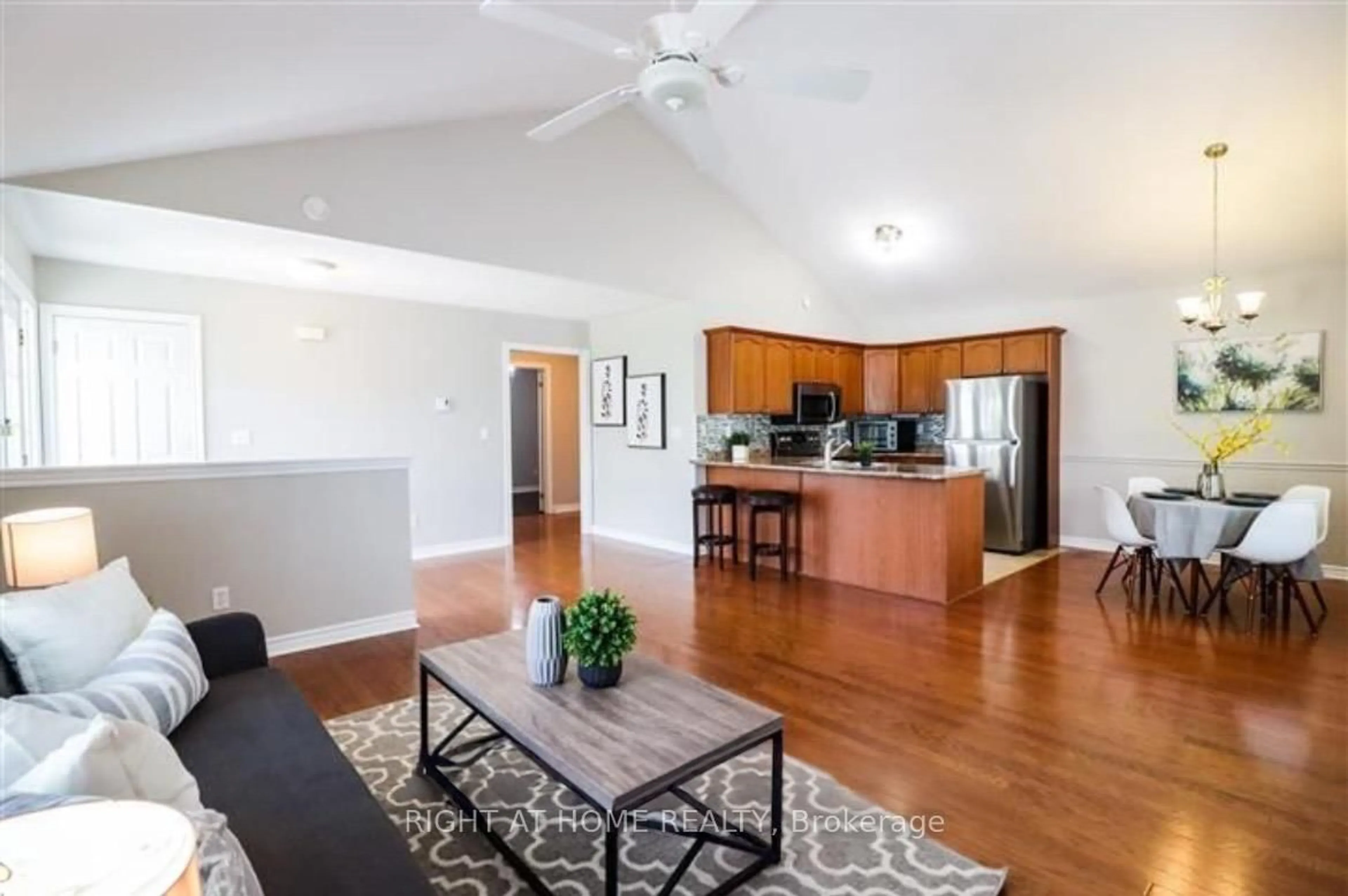 Open concept kitchen, wood/laminate floor for 1055 Birchwood Tr #1402, Cobourg Ontario K9A 5Y2