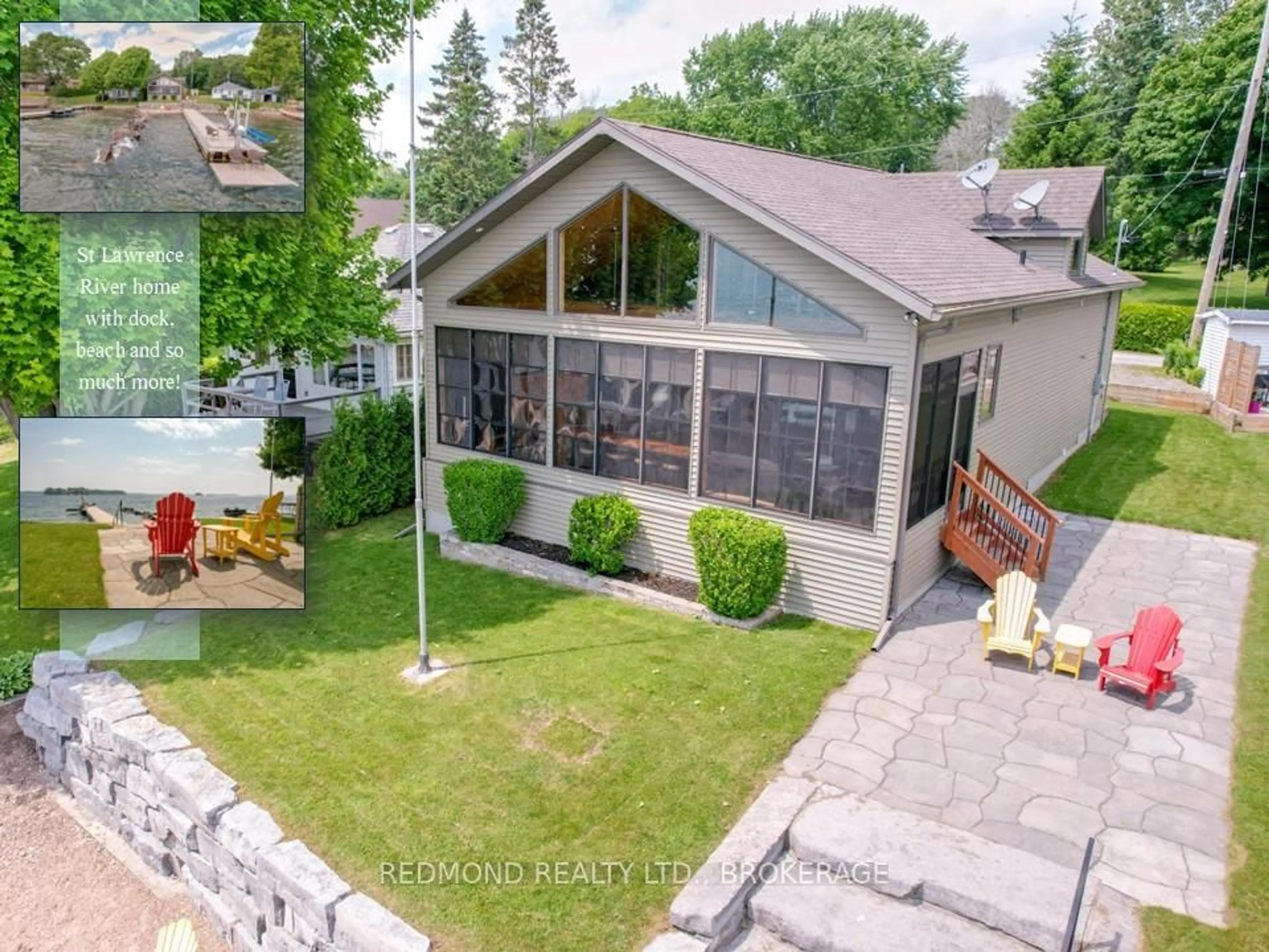 A pic from outside/outdoor area/front of a property/back of a property/a pic from drone, mountain view for 105 Chisamore Point Rd, Front of Leeds & Seeleys Bay Ontario K7G 2V4