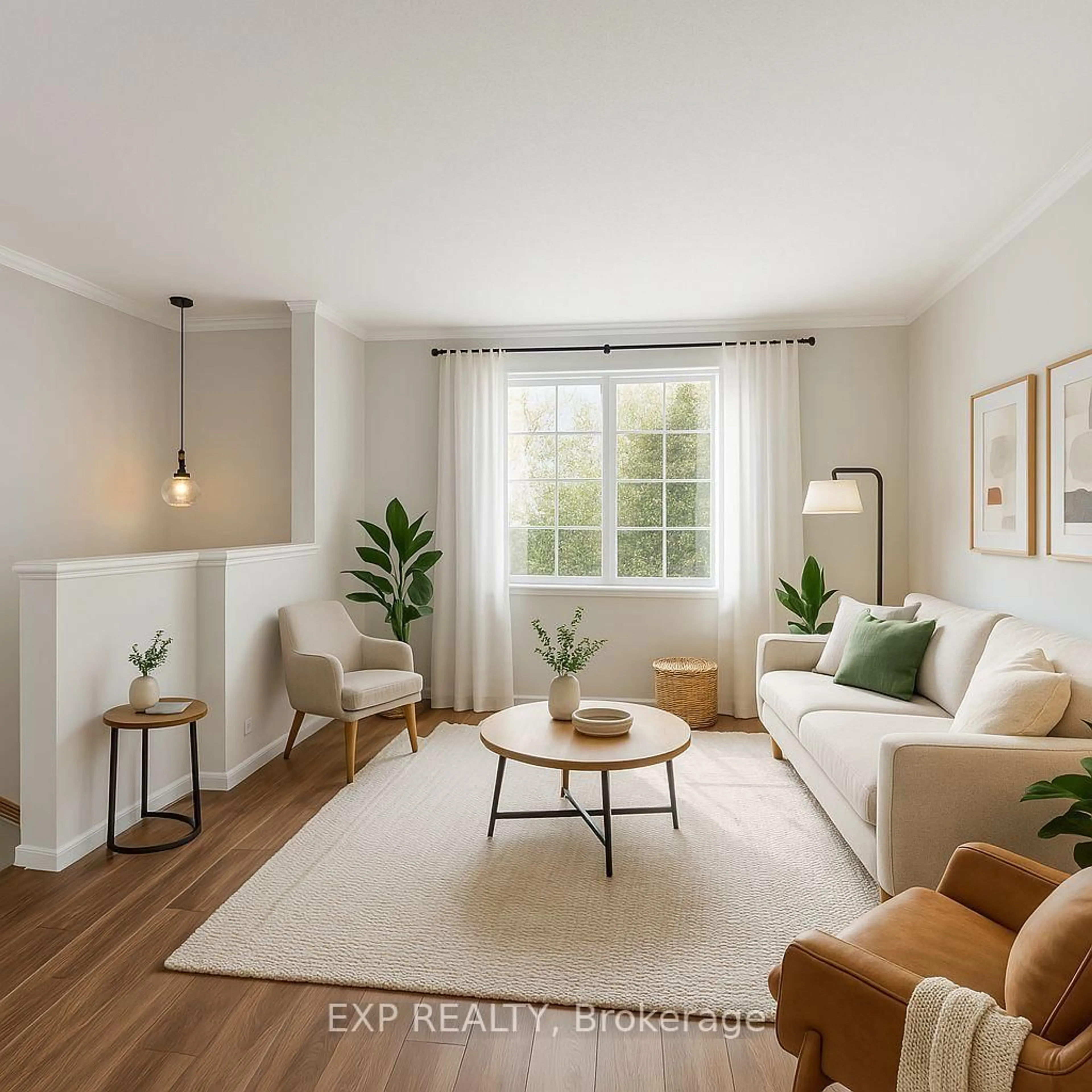 Living room with furniture, wood/laminate floor for 21 Yorkville St, Ottawa Ontario K2C 4B6