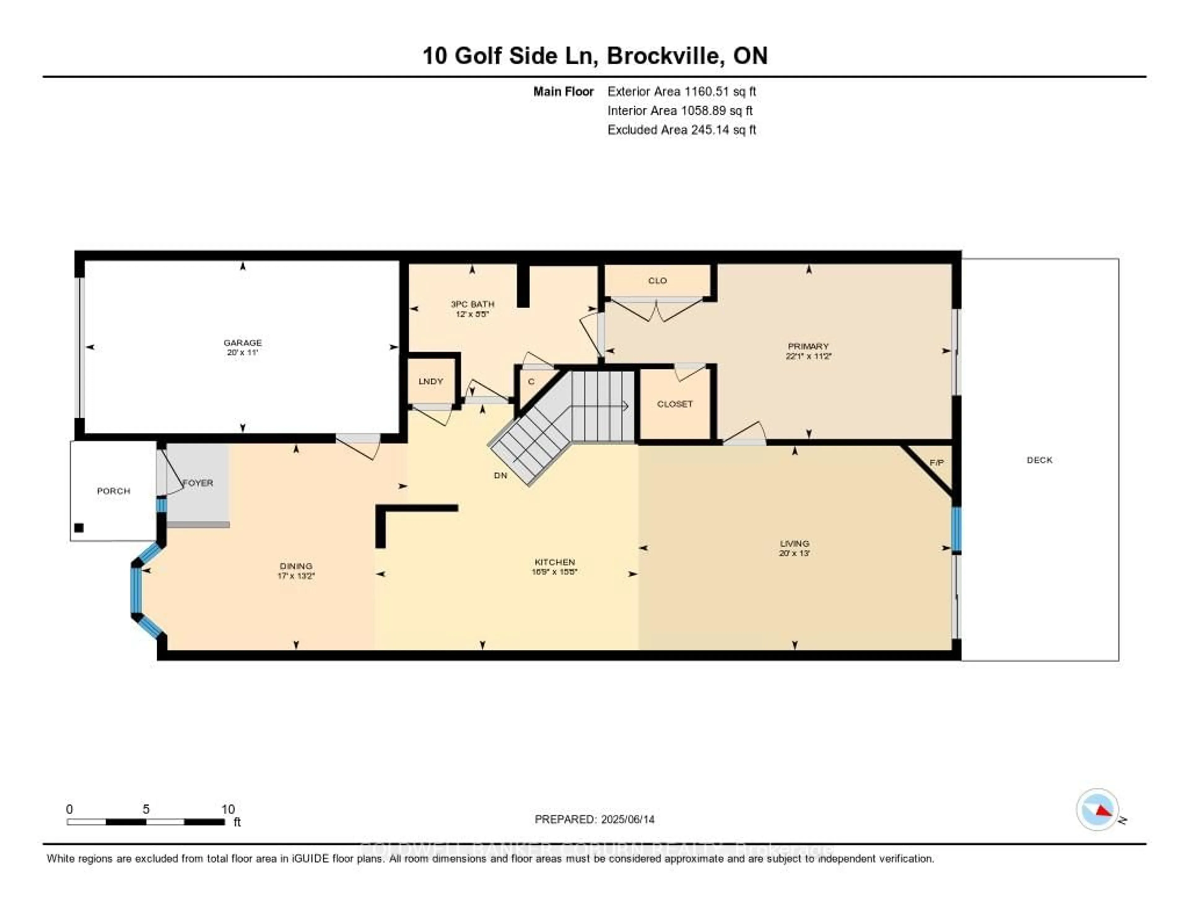Floor plan for 10 Golf Side Lane, Brockville Ontario K6V 0B9