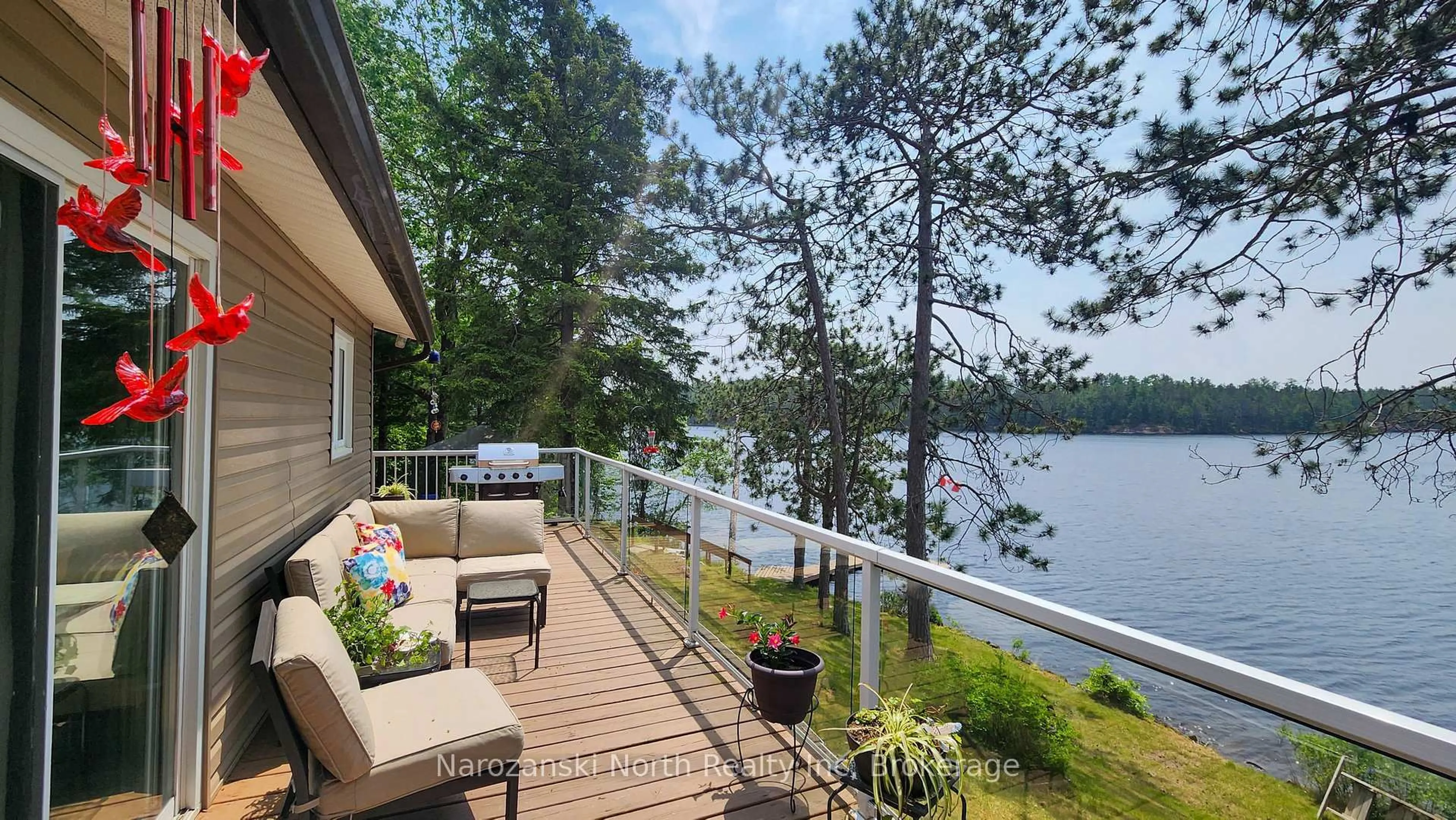 Patio, water/lake/river/ocean view for 1893 Musky Bay Rd, St. Charles Ontario P0M 2W0