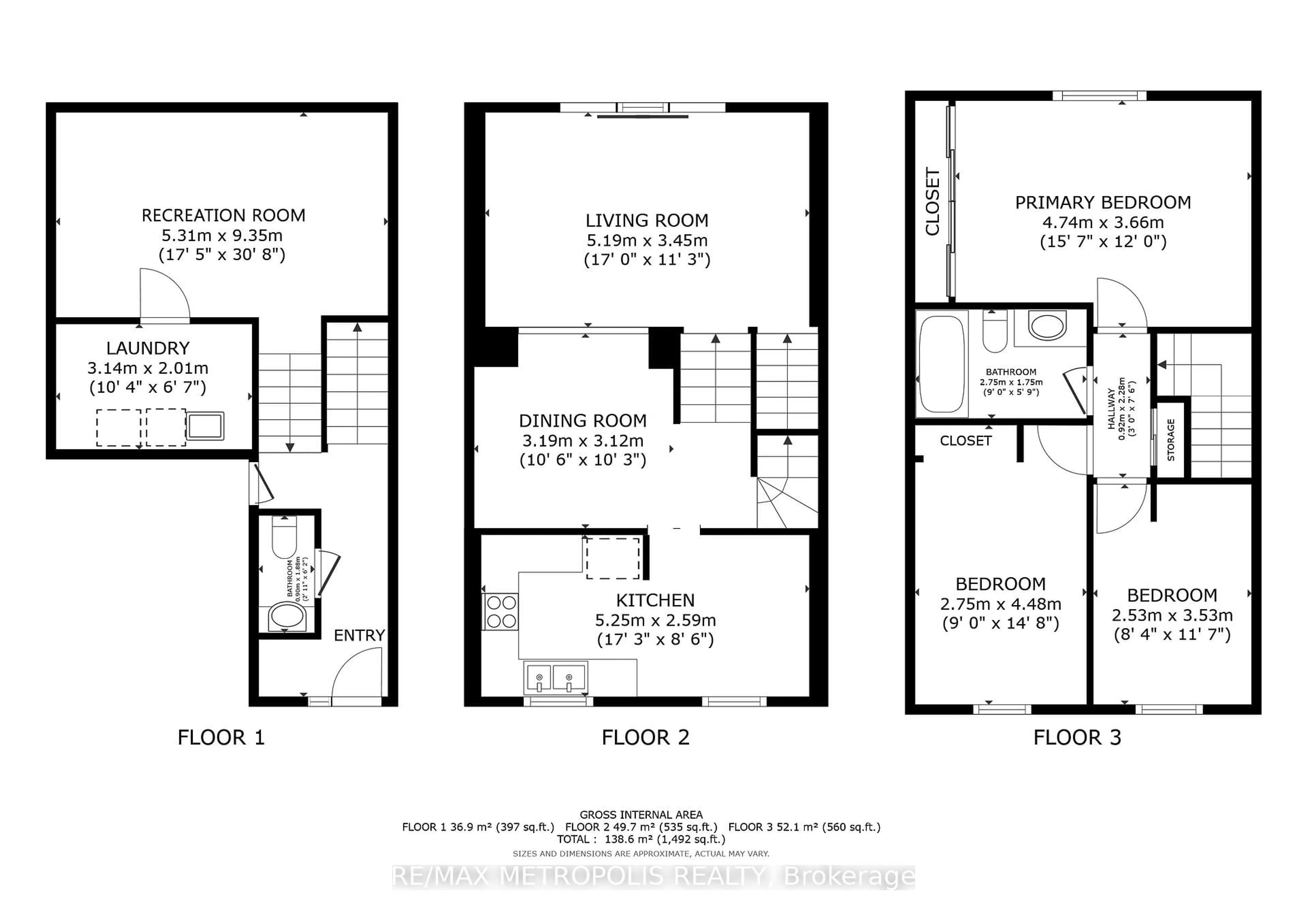 Floor plan for 11 Harrisford St #57, Hamilton Ontario L8K 6L7